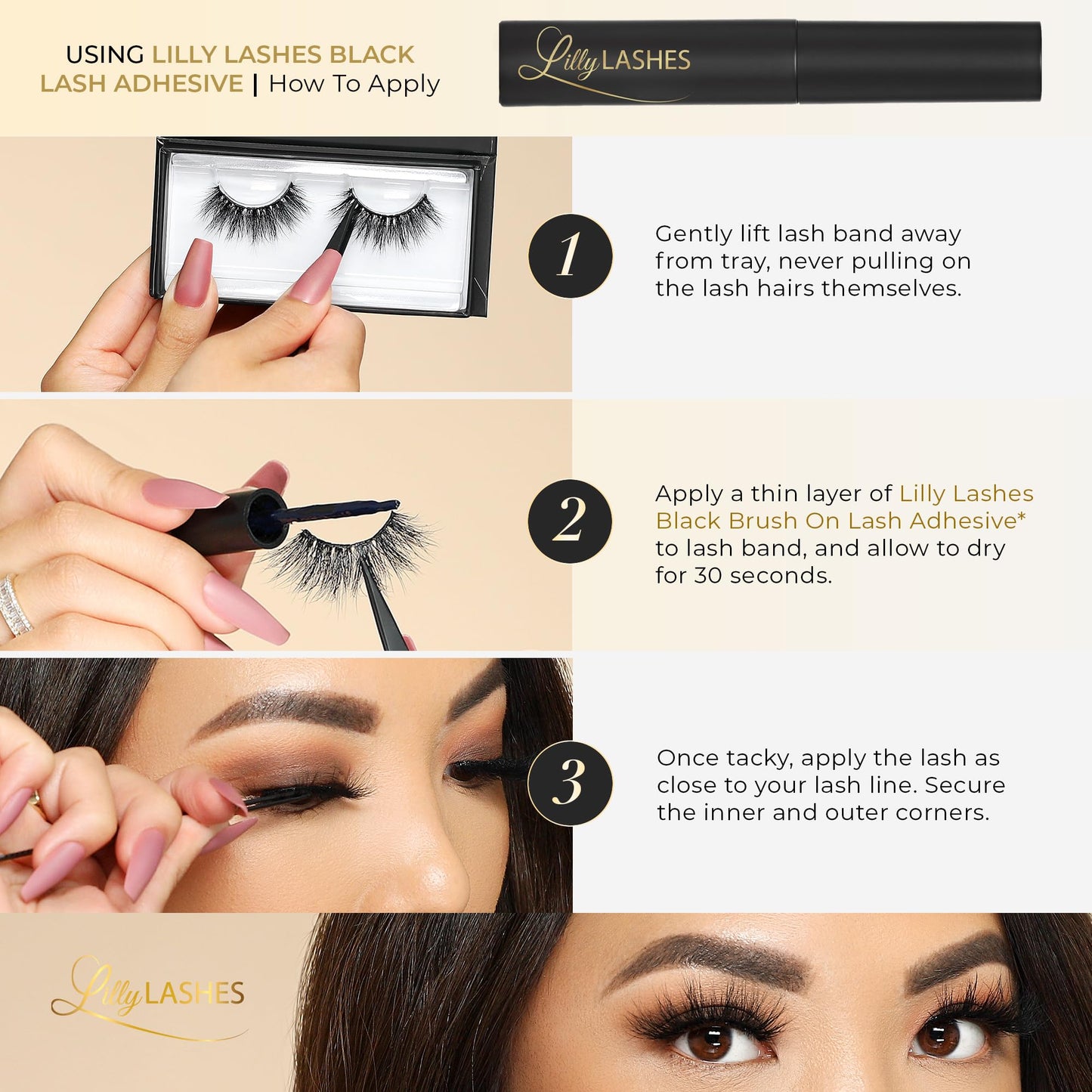 Lilly Lashes Rome 3D Mink Lashes - Mink Eyelashes, The Original Lilly Lash, Wispy Lashes Natural Look, Reusable Eyelashes up to 25x, Fluffy Eyelashes, Strip Lashes - Lash Glue not Included