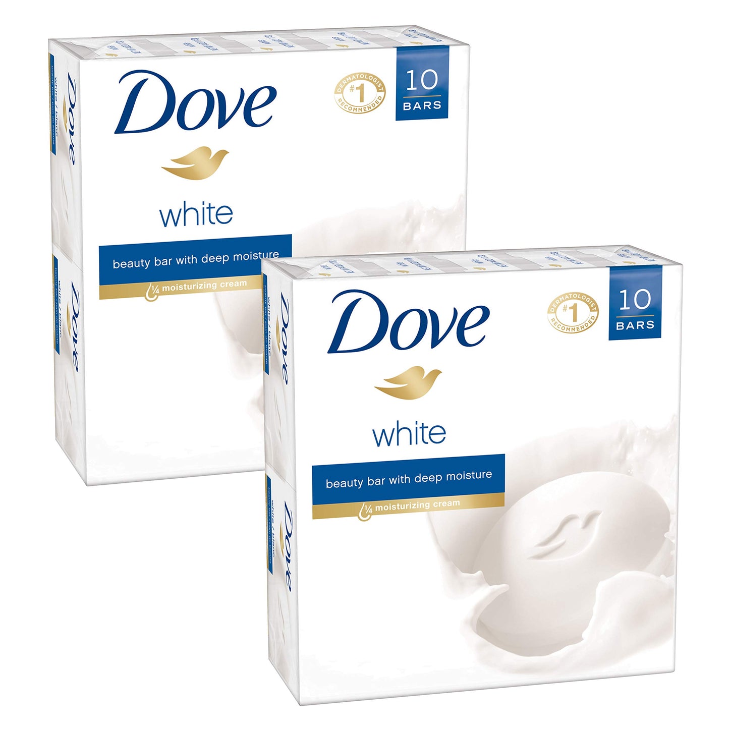 Dove Beauty Bar More Moisturizing than Bar Soap White Effectively Washes Away Bacteria, Nourishes Your Skin 3.75 oz 20 Bars