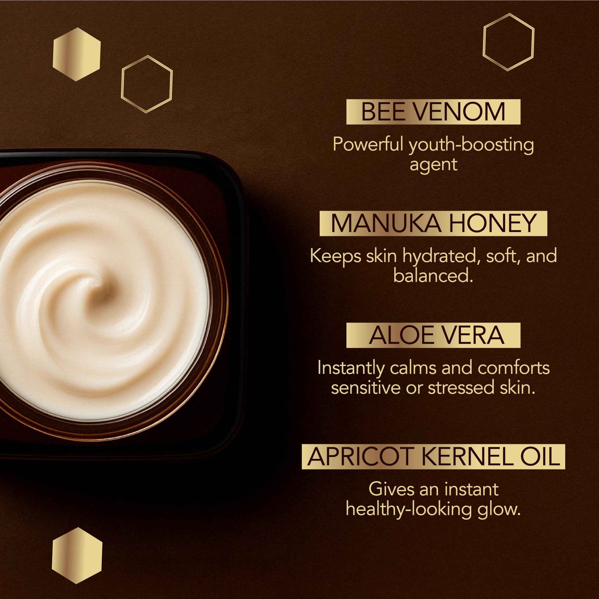 Bee Venom Cream l Anti Aging Face Moisturizer with Manuka Honey & Aloe Vera l Bee Venom Skin Treatment l Hydrating Firming Moisturizer for Women l Day & Night Skin Care l 1.7 oz