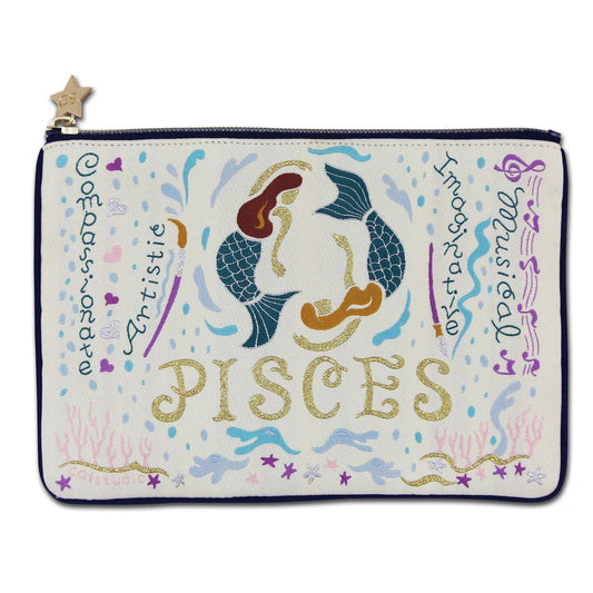 Catstudio Astrology Zipper Pouch, Pisces Zodiac Sign, Celebrate February & March Birthdays with Travel Toiletry Bag, Ideal Gift for Pisces, Makeup Bag, Dog Treat Pouch, or Travel Purse Pouch