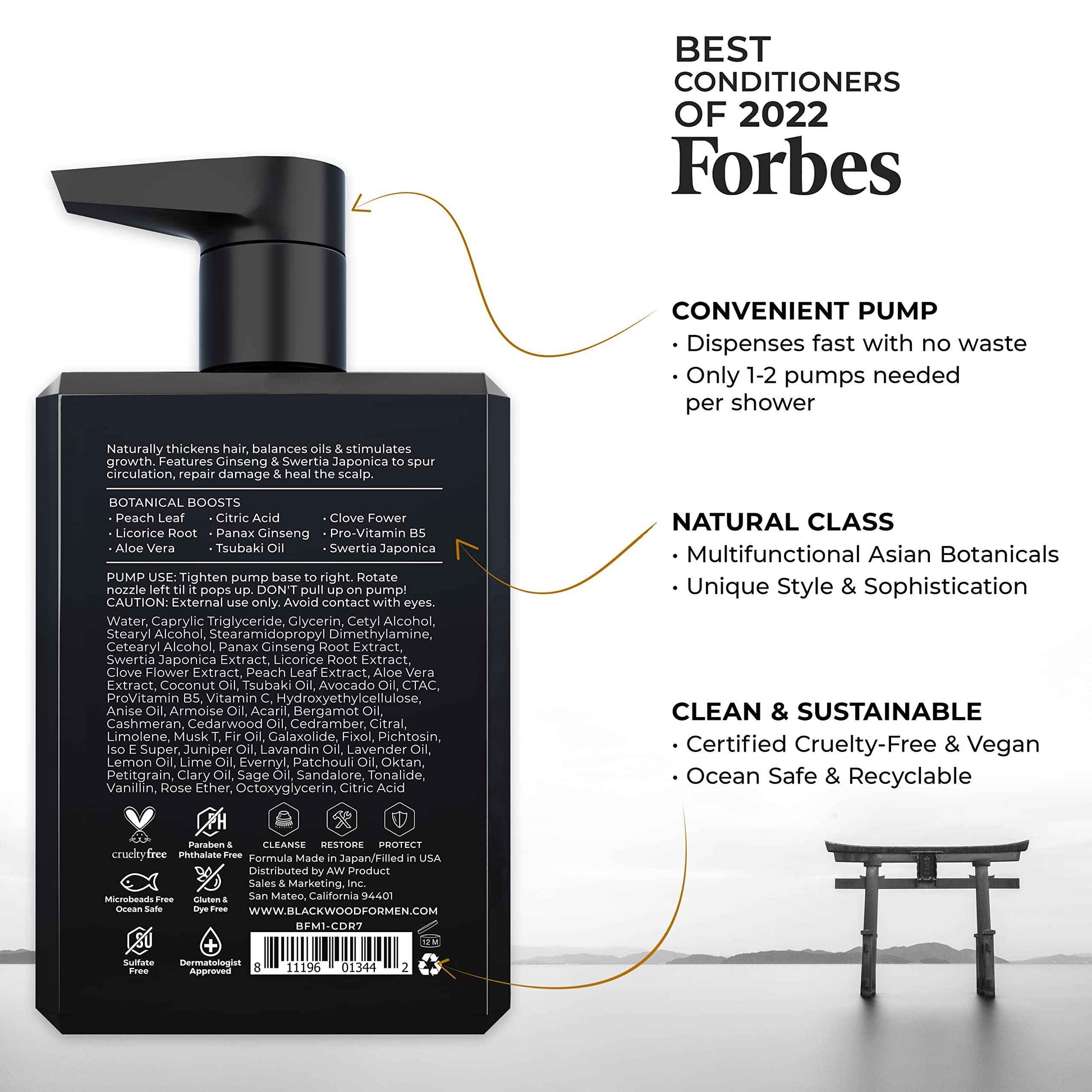 Blackwood For Men Active Man Daily Shampoo (7 Oz), Conditioner (7 Oz), & Pure Moisture Body Wash (17 Oz) Bundle - Men's Thickening Formula for Hair Loss & Dandruff - Sulfate, Paraben, & Cruelty Free