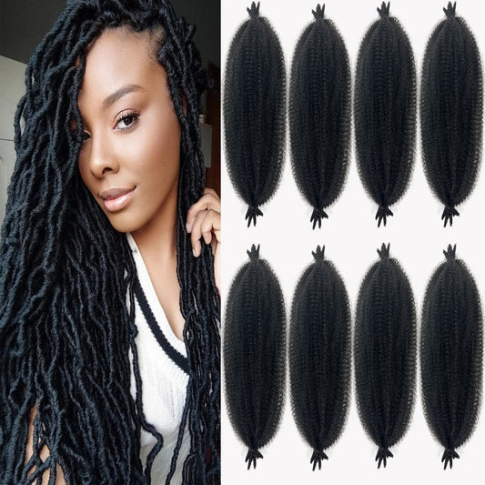 30 Inch Marley Twist Braiding Hair Pre Separated Springy Afro Twist Hair for Distressed Butterfly Locs Crochet Hair Synthetic Protective Spring Twist Hair Extensions for Black Women(8Packs,1B)