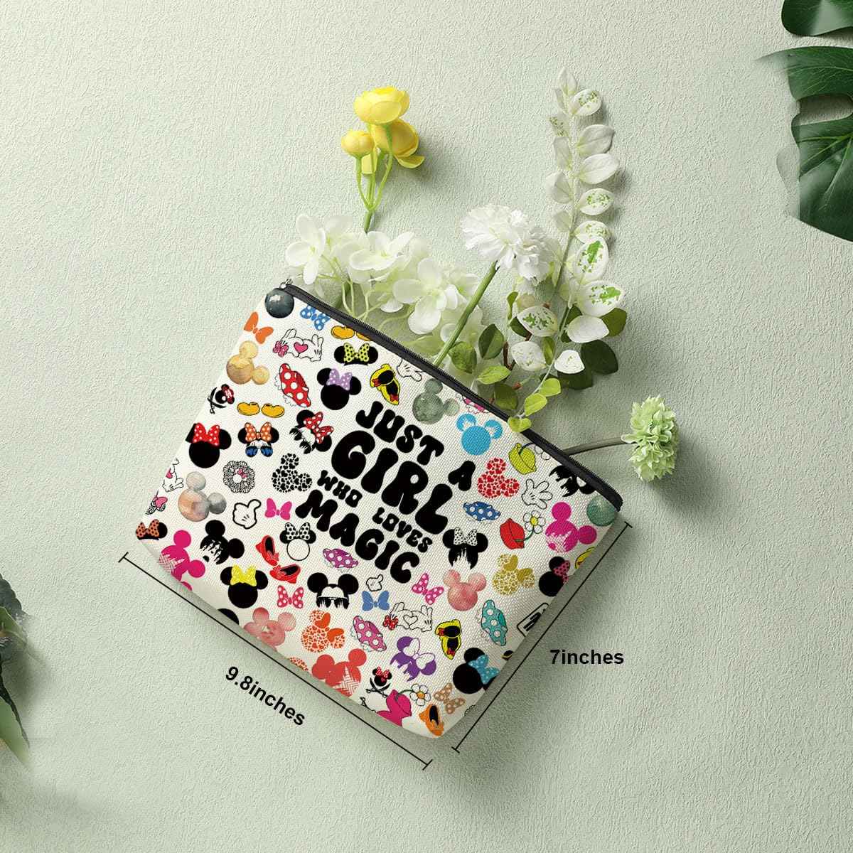 Decohim Magic Stuff Cartoon Mouse Makeup Bag Cute Mouse Themed Gifts Cosmetic Bags, Mouse Stuff for Women Girls Friend Daughter Christmas Birthday Graduation Gifts Toiletry Bag Accessories