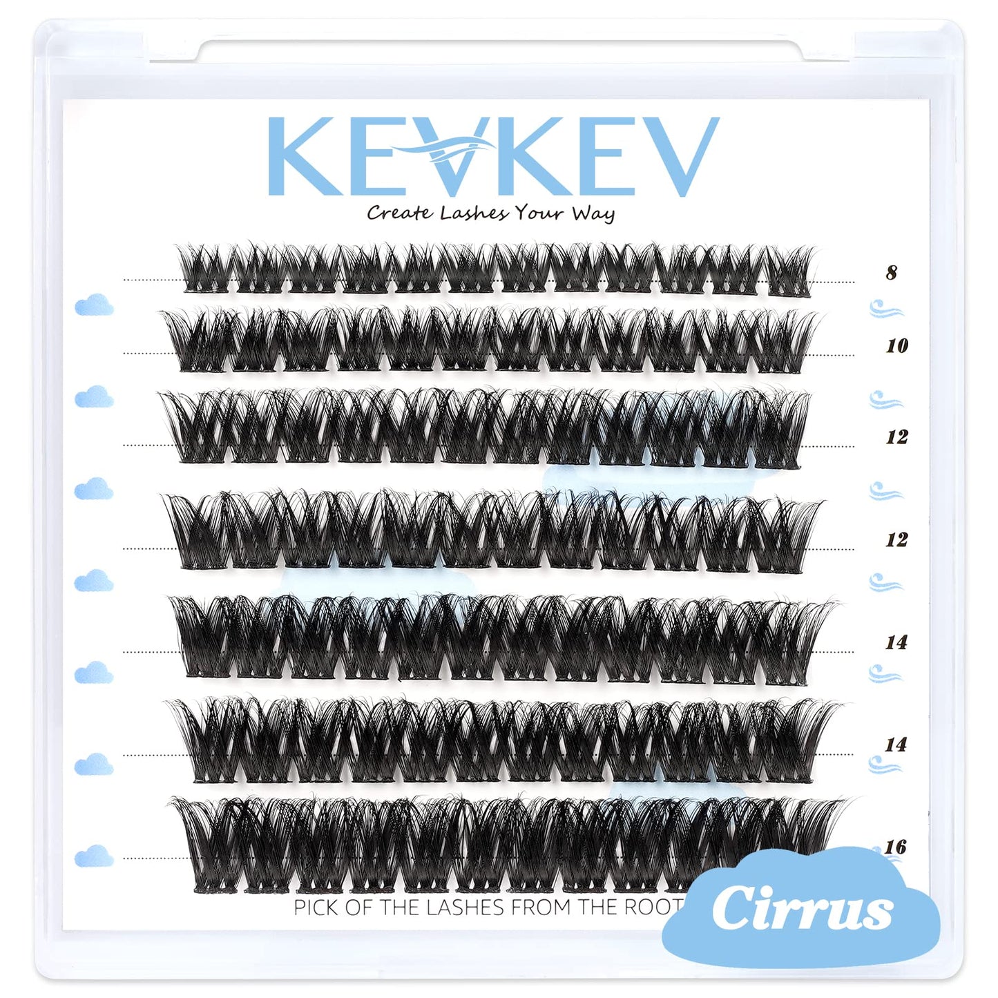 Lash Clusters 84 Pcs Cluster Lashes Eyelash Clusters DIY Cluster Eyelash Extensions Individual Lashes that Look Like Eyelash Extensions Natural Look Thin Band & Soft (Cirrus,C-8-16mix)