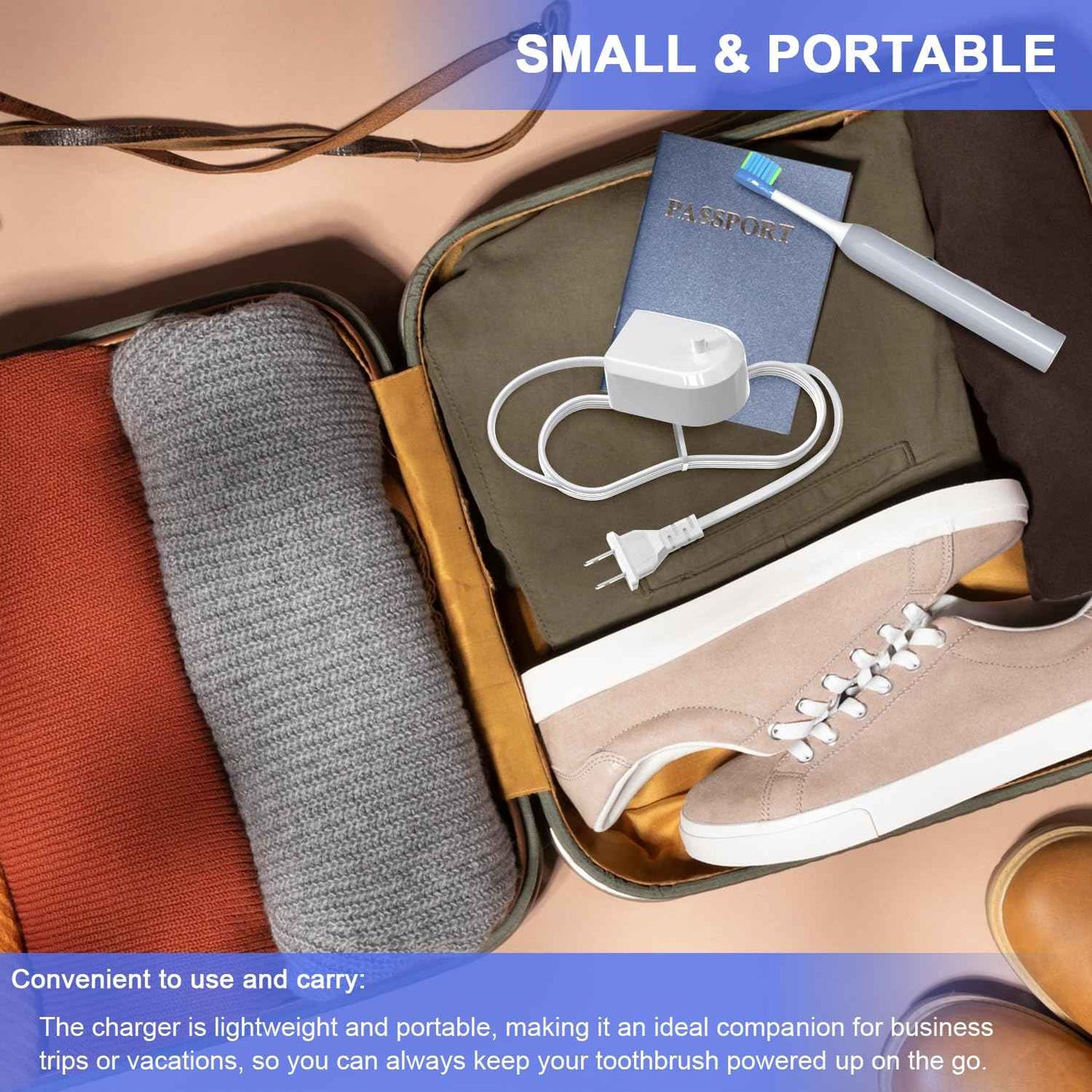 LIANSUM Charger Base Compatible with Philips Sonicare Electric Toothbrush HX6100, Flosser, HX9000/HX8000/ HX6000/HX3000 Series Portable Waterproof Travel Charging Power Cord