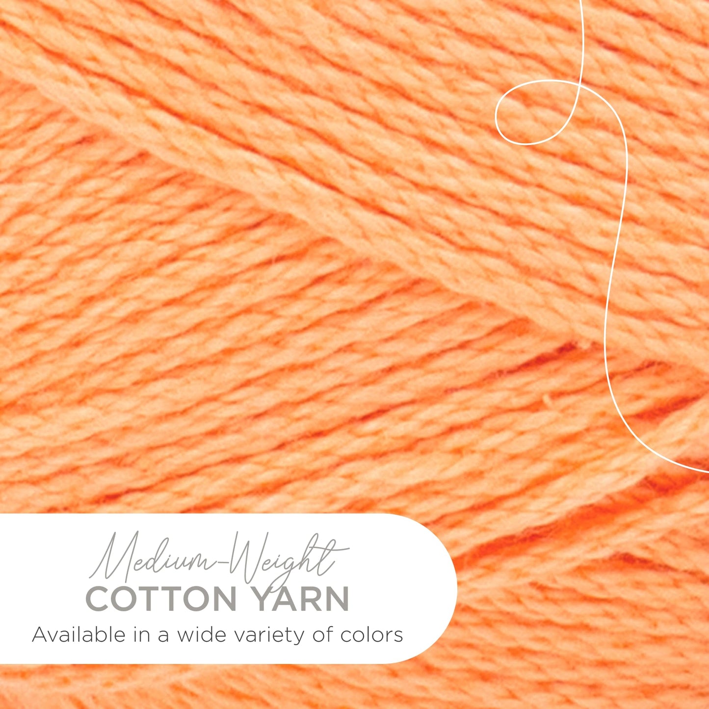 Lion Brand 24/7 Cotton Yarn, Lightweight Yarn for Knitting, Crocheting, and Crafts, Creamsicle, 1 Pack