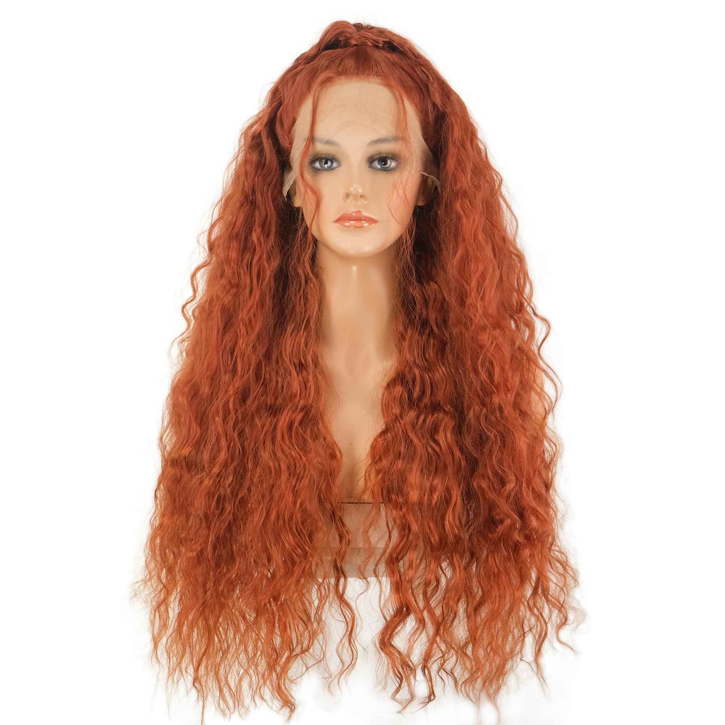Wiginway Long 28 Inches Lace Front Wigs Orange Hair Women Freestyle Wig Heat Resistant