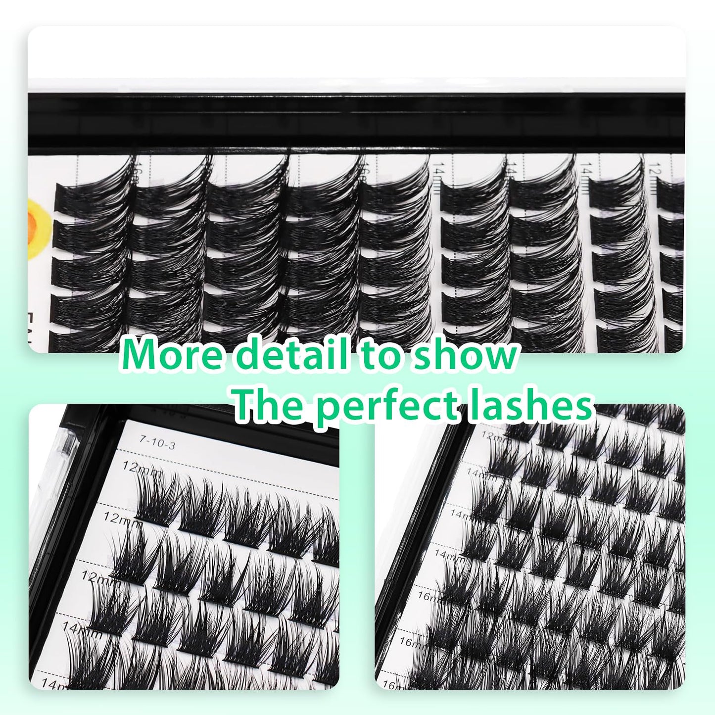 Bodermincer 120 Cluster 10-12-14mm/12-14-16mm/16-18-20mm Mixed Length Lash Cluster Eyelash Extension Natural 3D Russian Volume Faux 3D Effect Glue Bonded Cluster Eyelashes (M01# 10-12-14mm Mixed)