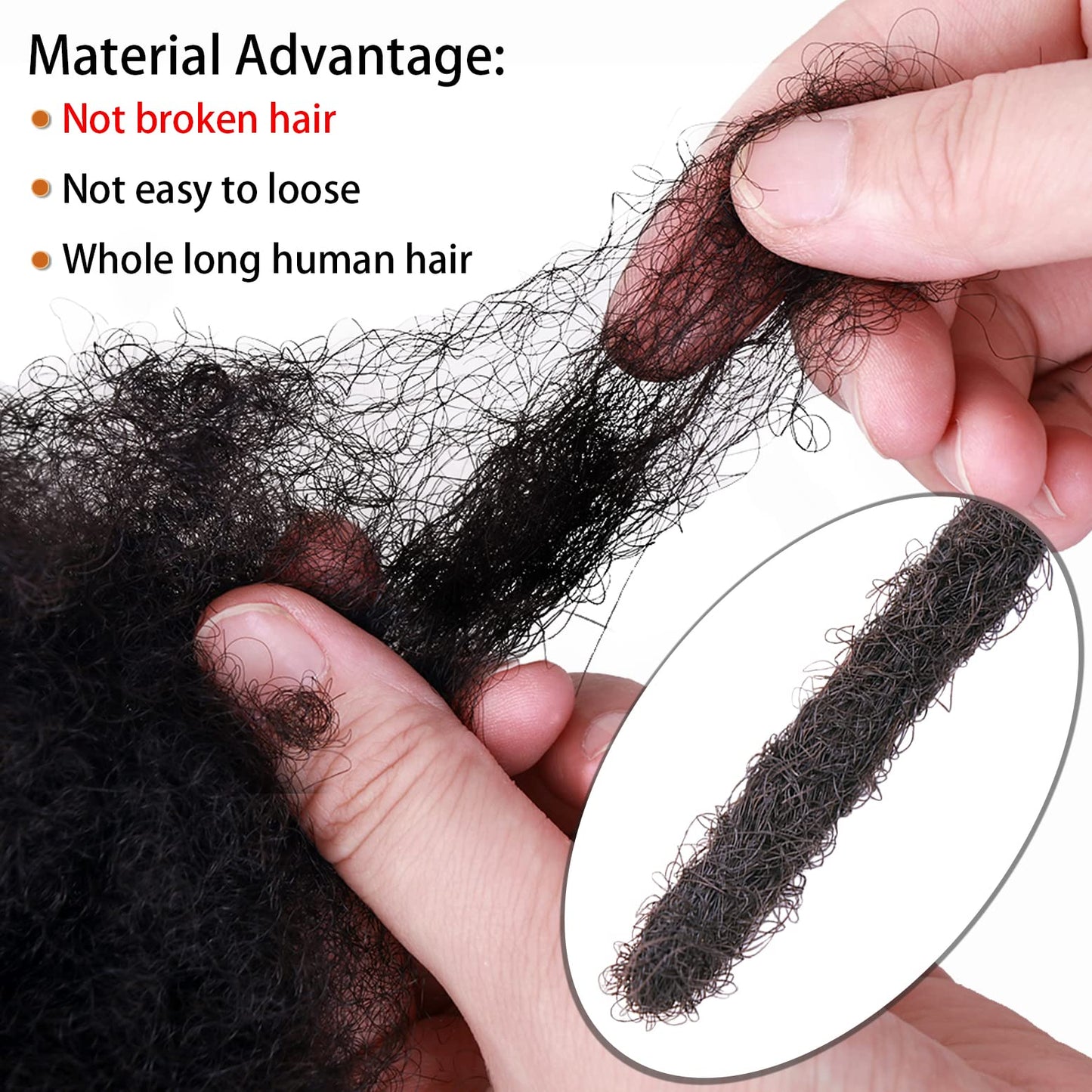 Nuteram Loc Extensions Human Hair 0.4cm Width 12 Inch 30 Strands Handmade Dreadlock Extensions for Women/Men,Natural Black Dreads Extensions Can be Dyed Bleached Curled Including Needles and Comb