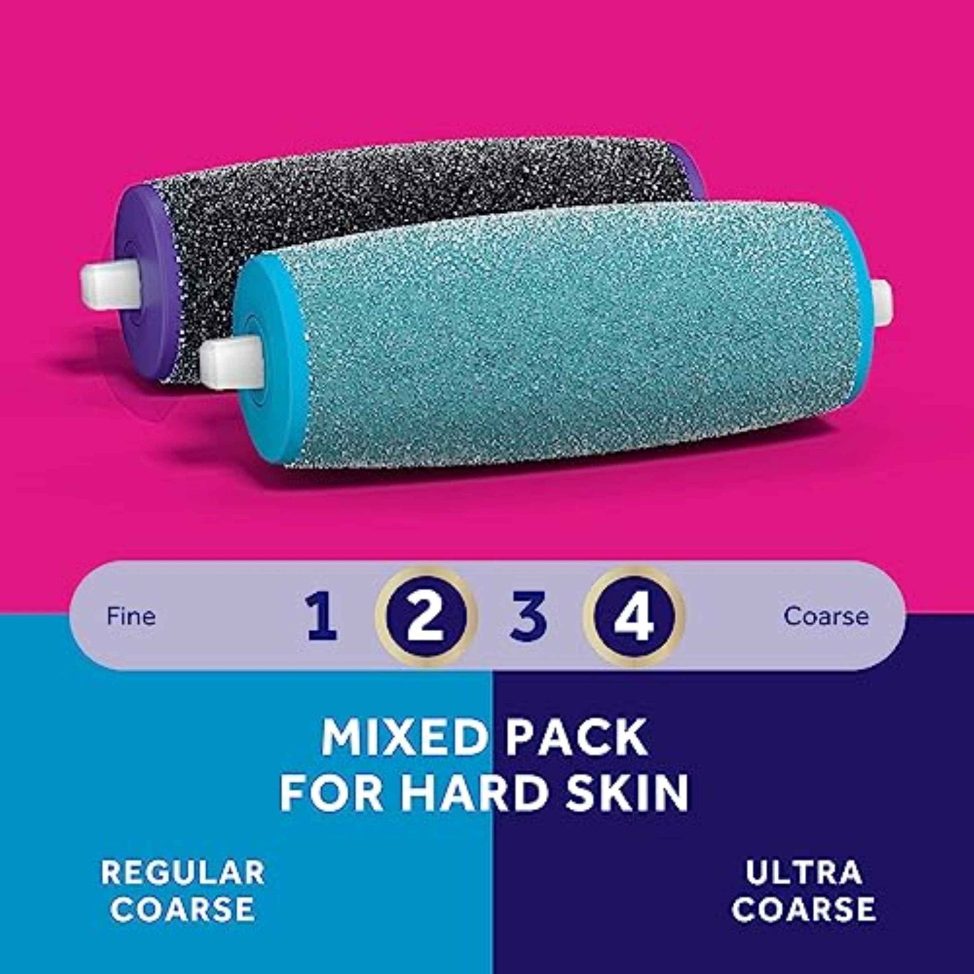 Amopé Pedicure Value Kit, Spa Pampering Pack, Self-Care & Relaxation Gift, contains Pedi Perfect Electric Callus Remover Foot File, 2 Macadamia Oil PediMask Foot Masks, 2 Roller Heads – 4 pieces