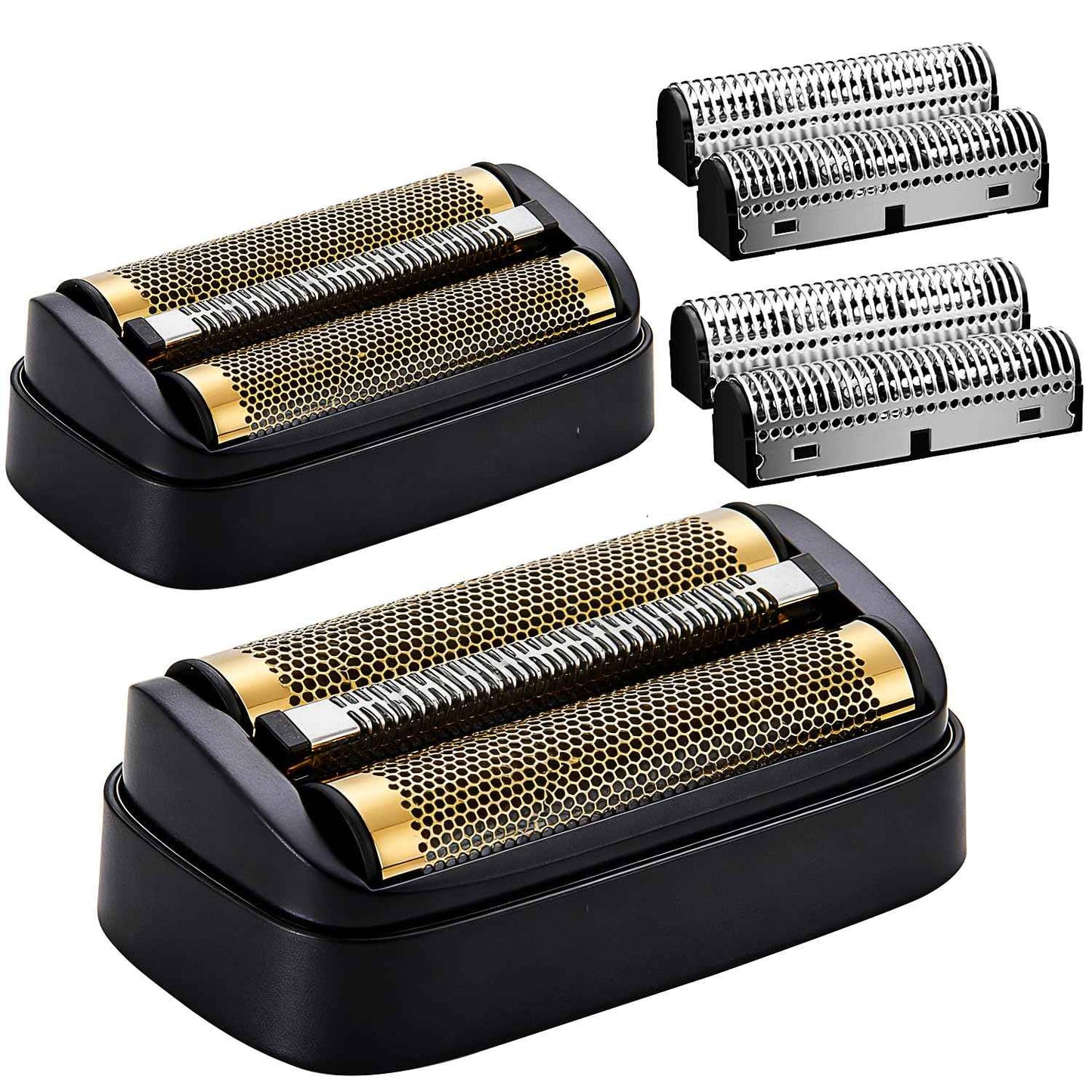 Shaver Replacement Golden Foil and Cutters compatible with Andis 17155 Pro lithium titanium foil shaver Replacement Heads(2 pack Black)