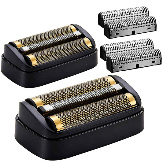 Shaver Replacement Golden Foil and Cutters compatible with Andis 17155 Pro lithium titanium foil shaver Replacement Heads(2 pack Black)