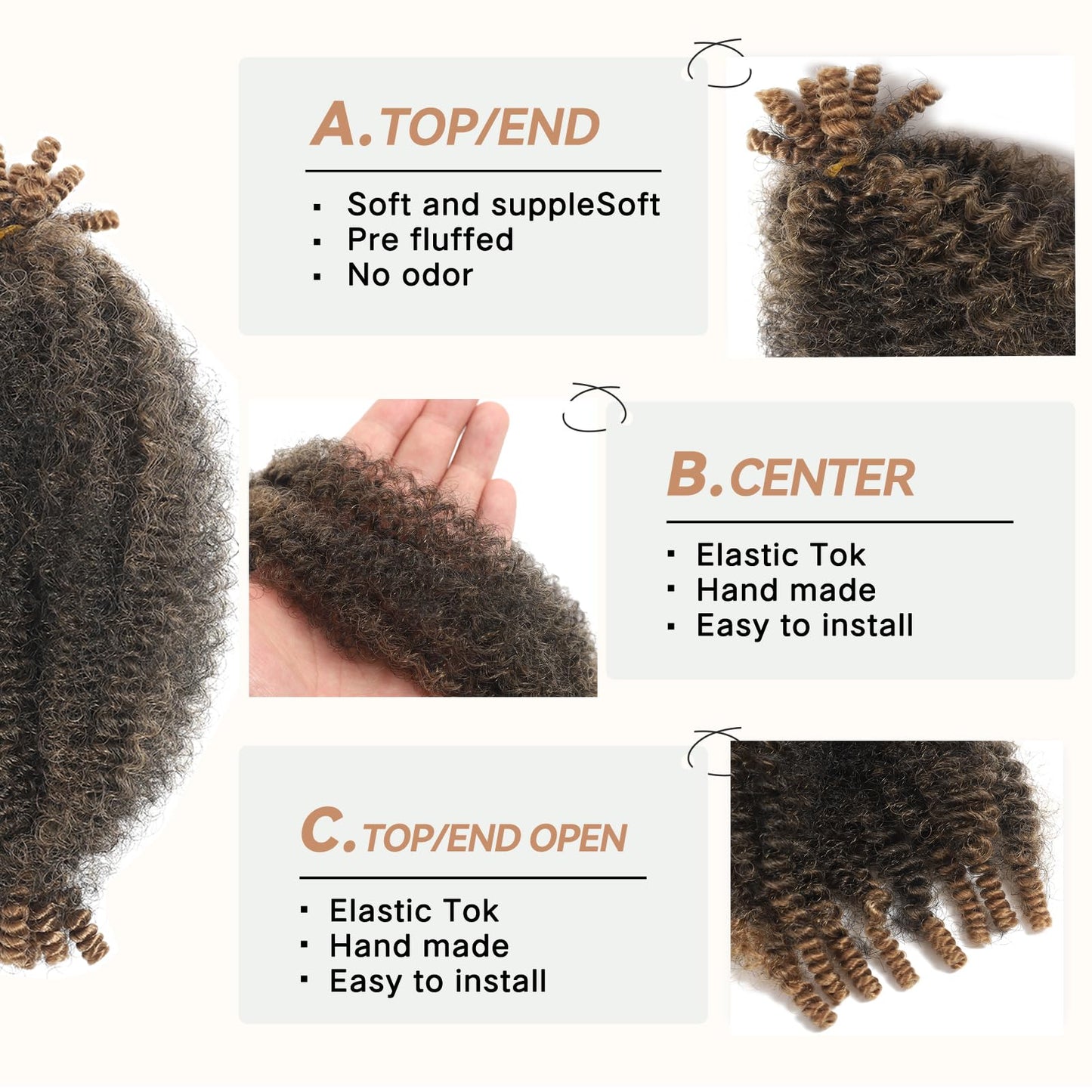 8 Packs Pre-Separated Springy Afro Twist Hair 12 Inch Spring Twist Hair Kinky Twist Crochet Hair for Black Women (T27#, 12 Inch(Pack of 8))