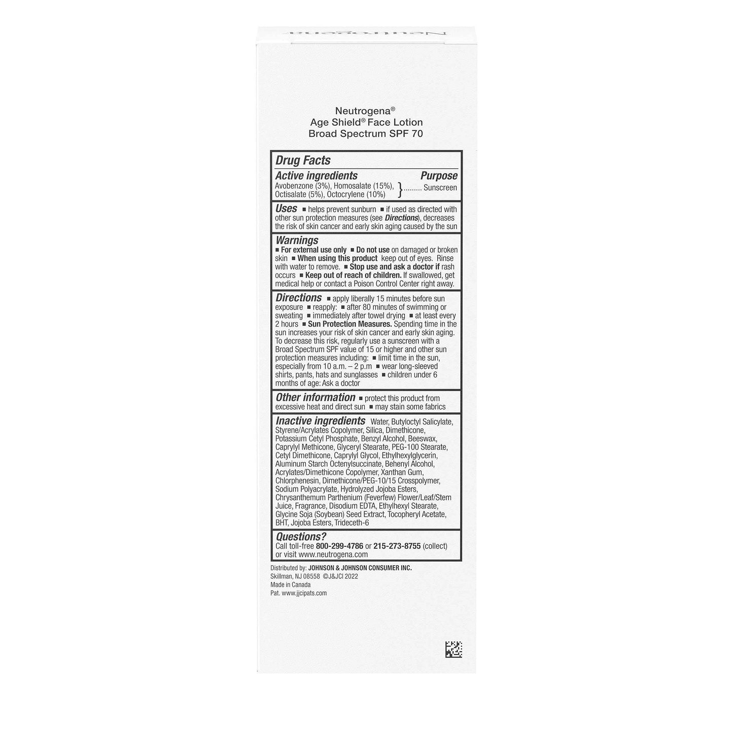 Neutrogena Age Shield Face Oil-Free Sunscreen Lotion with Broad Spectrum SPF 70, Non-Comedogenic Moisturizing Sunscreen to Help Prevent Signs of Aging, PABA-Free, 3 fl. oz (Pack of 3)