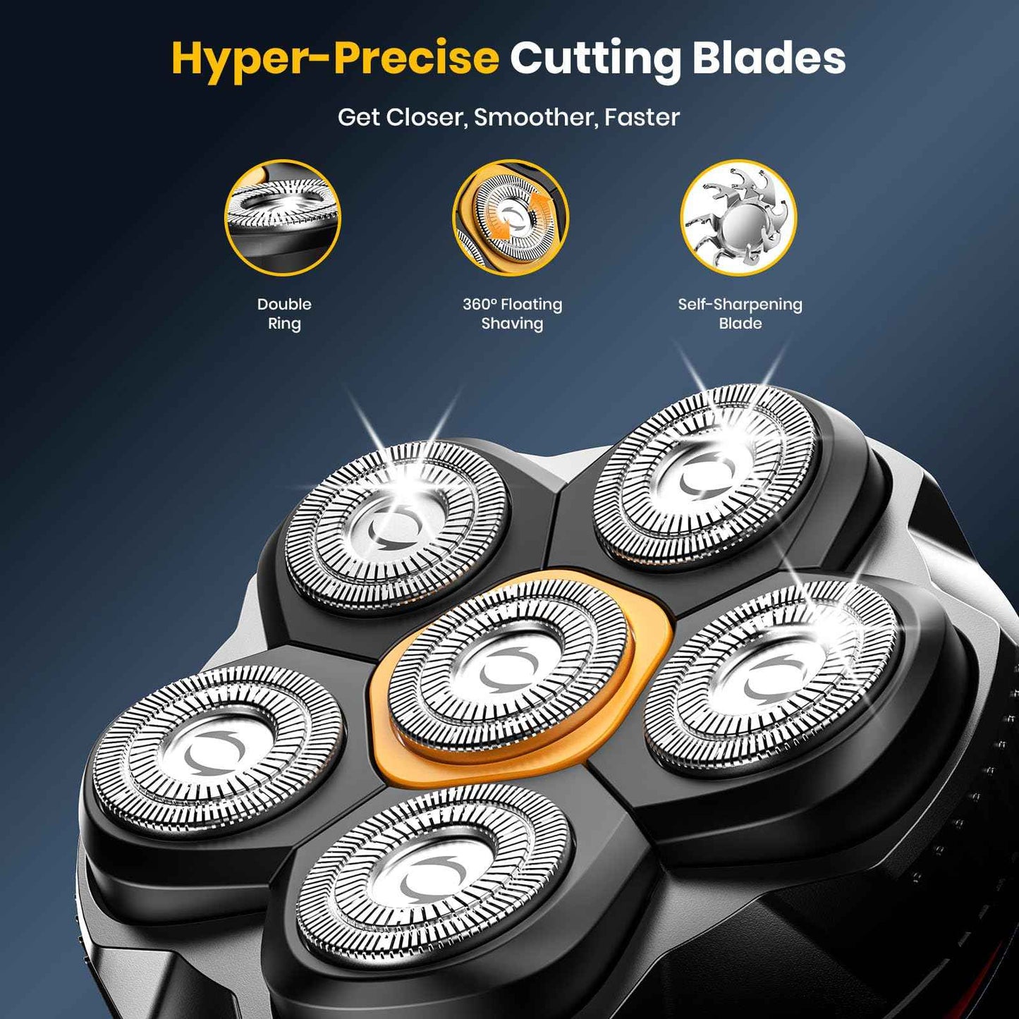 TLMUSE Head Shavers for Bald Men, 2025 Upgraded Magnetic Head Shaver, IPX7 Waterproof Wet/Dry Head Shavers for Men, 2-Speed Mens Head Shaver Bald