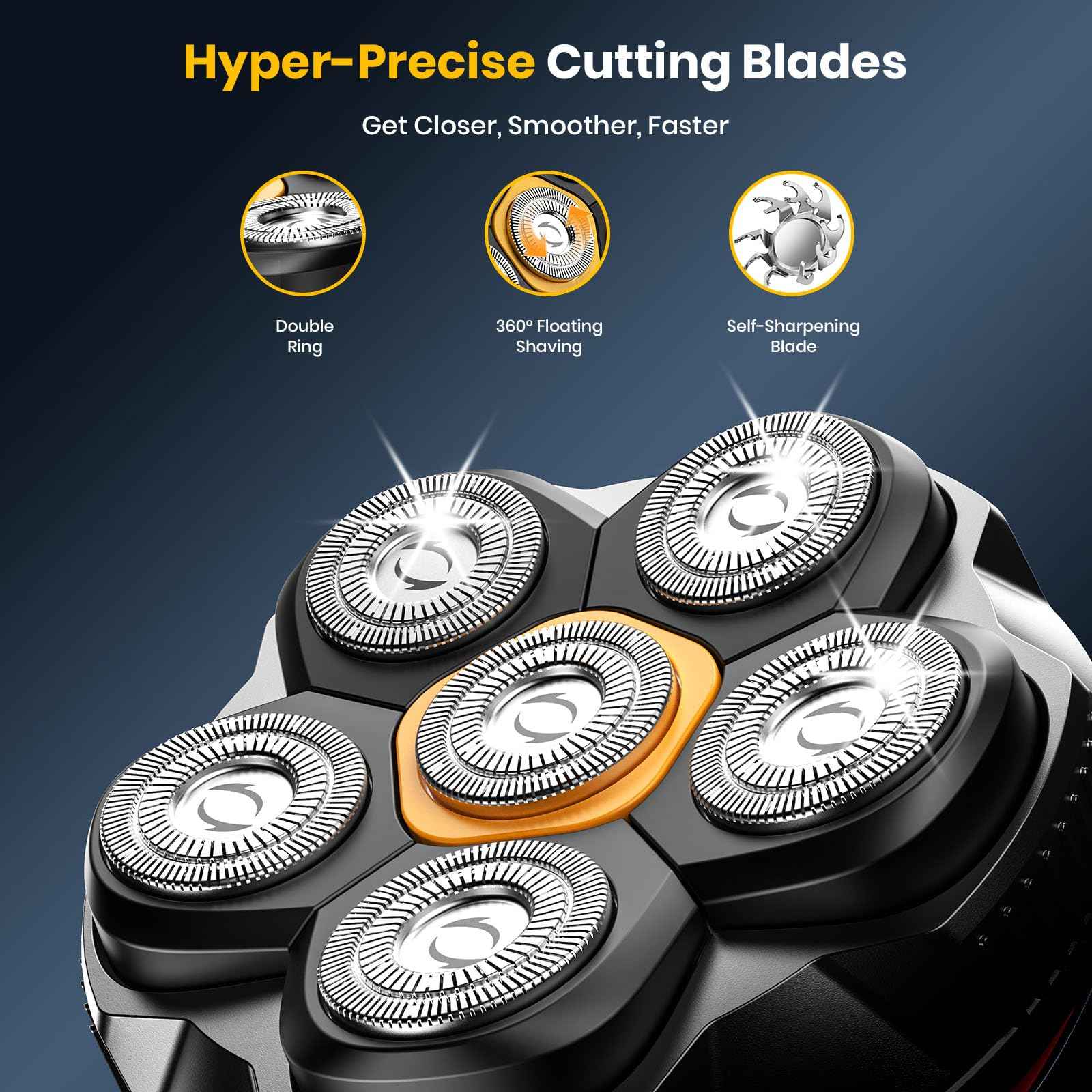 TLMUSE Head Shavers for Bald Men, 2025 Upgraded Magnetic Head Shaver, IPX7 Waterproof Wet/Dry Head Shavers for Men, 2-Speed Mens Head Shaver Bald