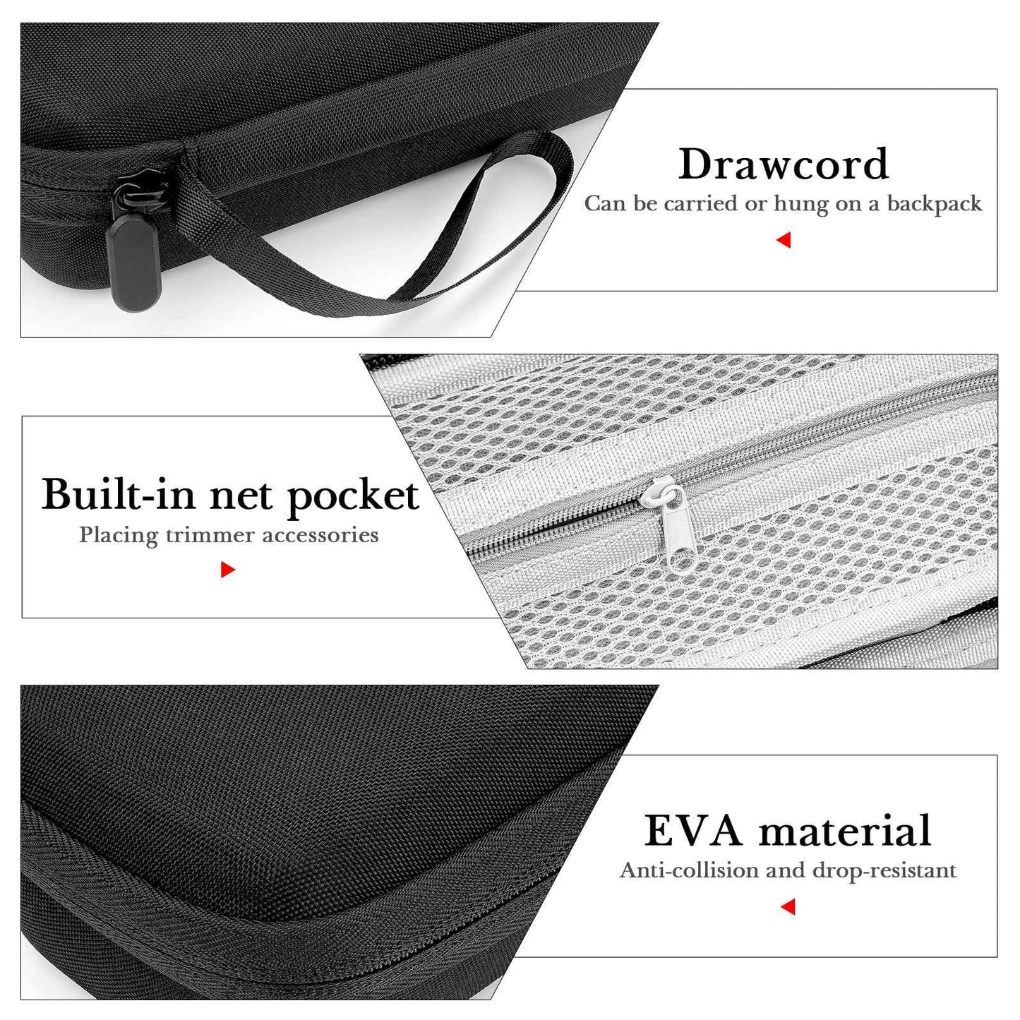 Linkidea Durable Travel Case Compatible with Wahl USA Pro Series 3026018, Manscaper Model 5708, Beard Trimmer Grooming Accessories Organizer, Portable Storage Box (Black)