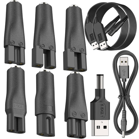 10 PCS 5V Replacement Charger USB Power Cord Adapter Compatible with Various Types of Hair Clippers,Beard trimmers,Shavers,Beauty Instruments, Electric hairdressers,Desk Lamps,HQ8505 Charging Cable