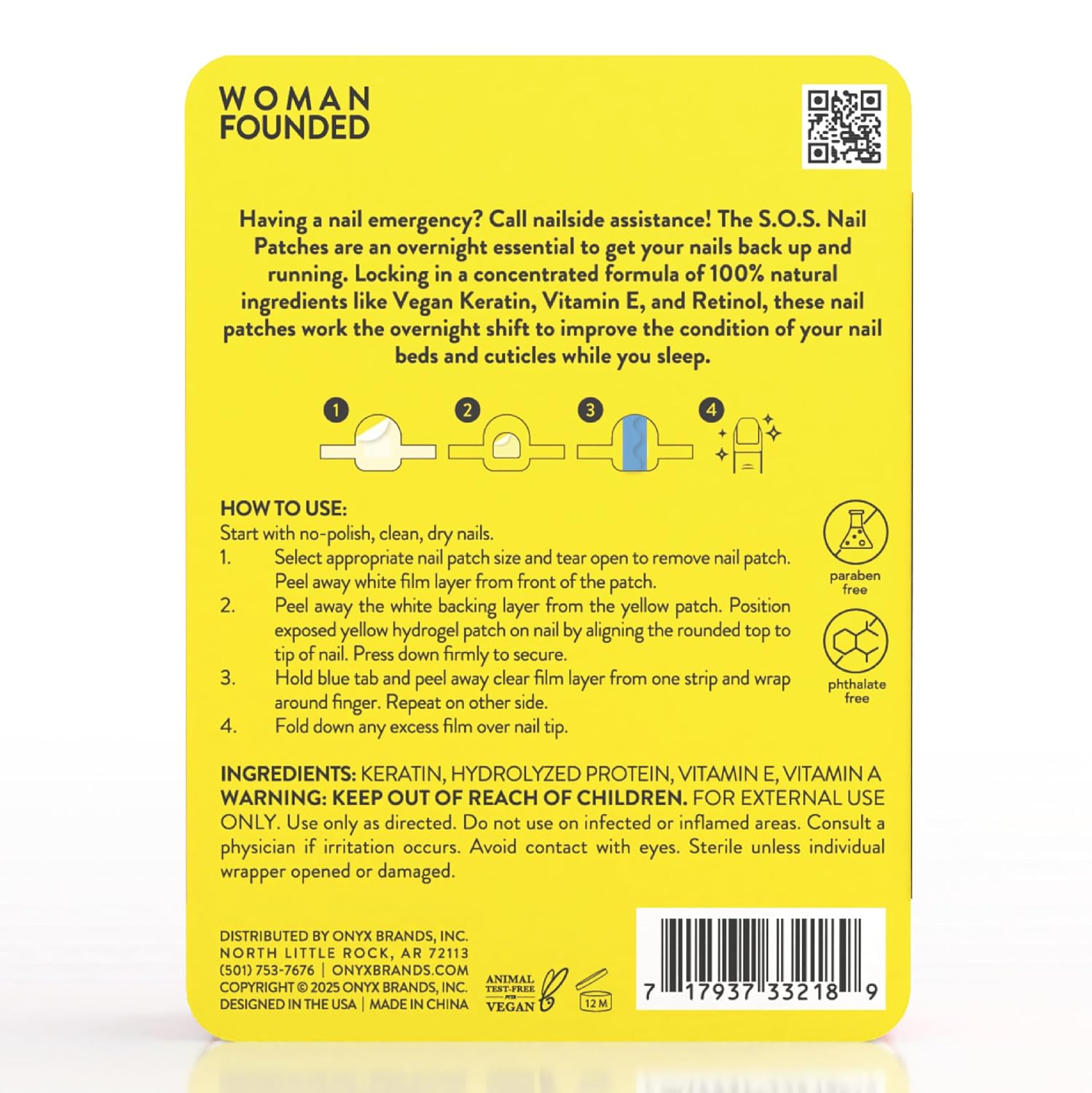 Onyx Professional Hard as Hoof S.O.S Nail Patches - Nail and Cuticle Strengthening Treatment Repair Patches, Nail Growth, Repair, 20 Count