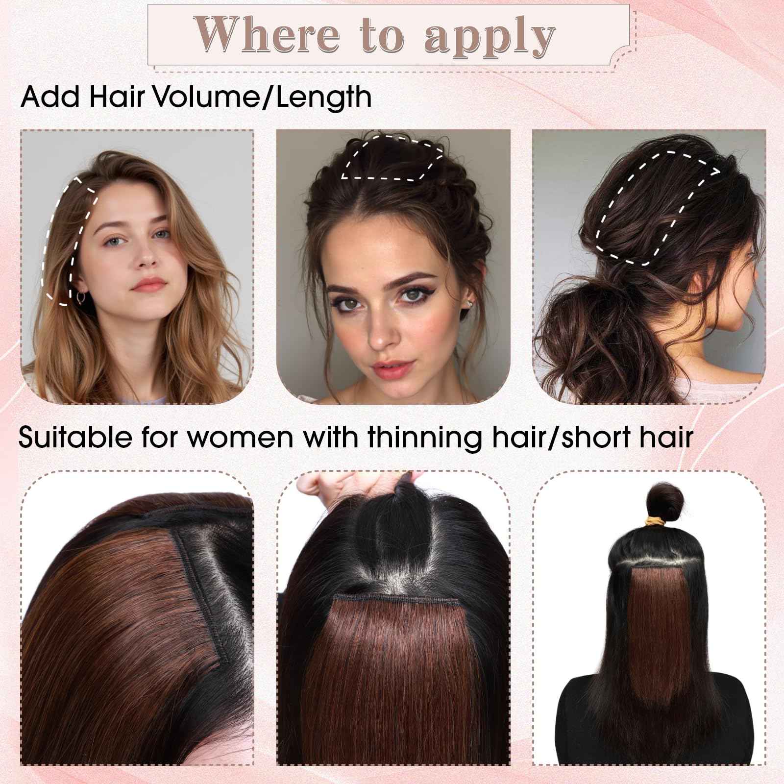 SEGO Clip in Hair Extensions for Women, 100% Remy Human Hair, Mini Hairpieces with 2 Clips, Short Extensions to Add Hair Volume, 2 Pcs, 10 Inches, 16/20/24/30/34g, Natural Blonde