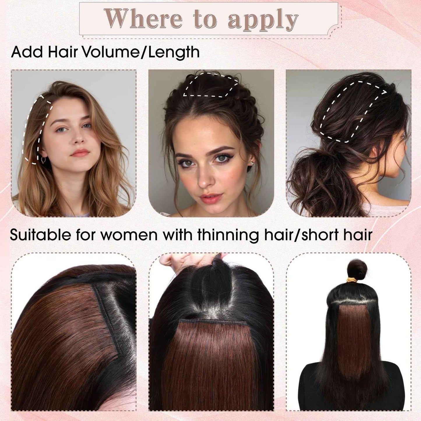 SEGO Clip in Hair Extensions for Women, 100% Remy Human Hair, Mini Hairpieces with 2 Clips, Short Extensions to Add Hair Volume, 2 Pcs, 12 Inches, 34g, Jet Black