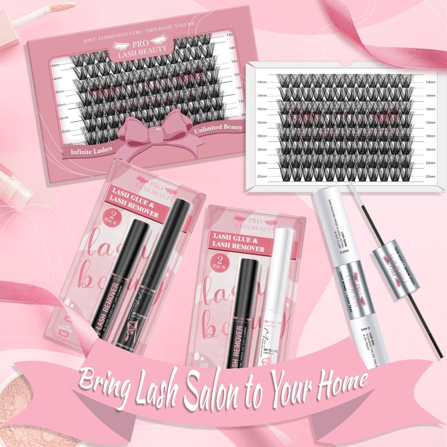 Lash Clusters, 96 Pcs Individual Cluster Lashes DIY Lash Extension Eyelash Clusters Volume Wispy Lashes Super Thin Band Reusable Soft & Comfortable(Into You-01-D-20 mm)