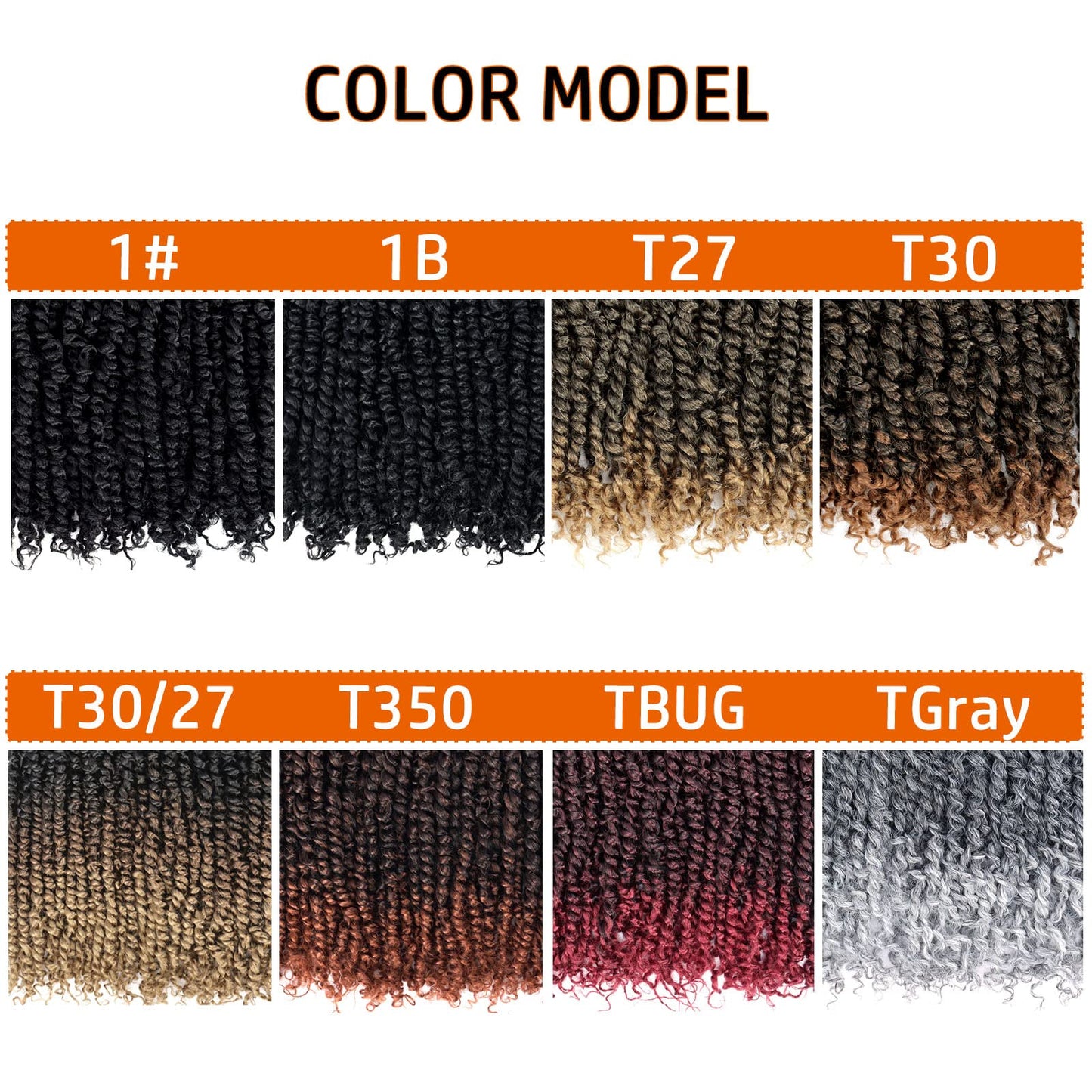 Passion Twist Hair 14 Inch Pre-twisted Passion Twist Crochet Hair for Women Pre-looped Water Wave Crochet Braids Bohemian Curly Crochet Hair Synthetic Hair Extensions 8 packs 1B/Gray