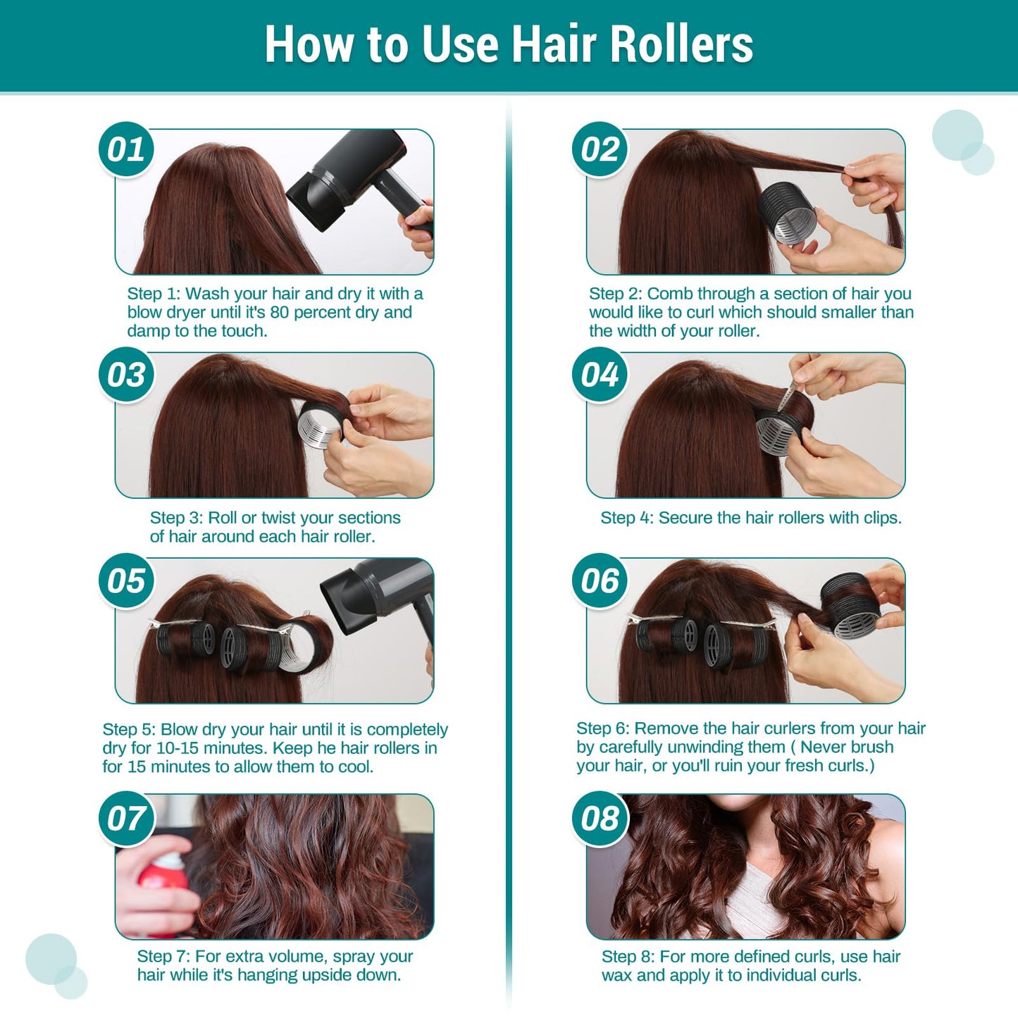 Hair Rollers for Blowout Look Long Hair, Rollers Hair Curlers 38 Pcs Self Grip Hair Rollers Set with 24Pcs Hair Rollers 4 Sizes and 12 Pcs Hair Clips, Comb and Storage Bag for Hair Volume (Black)