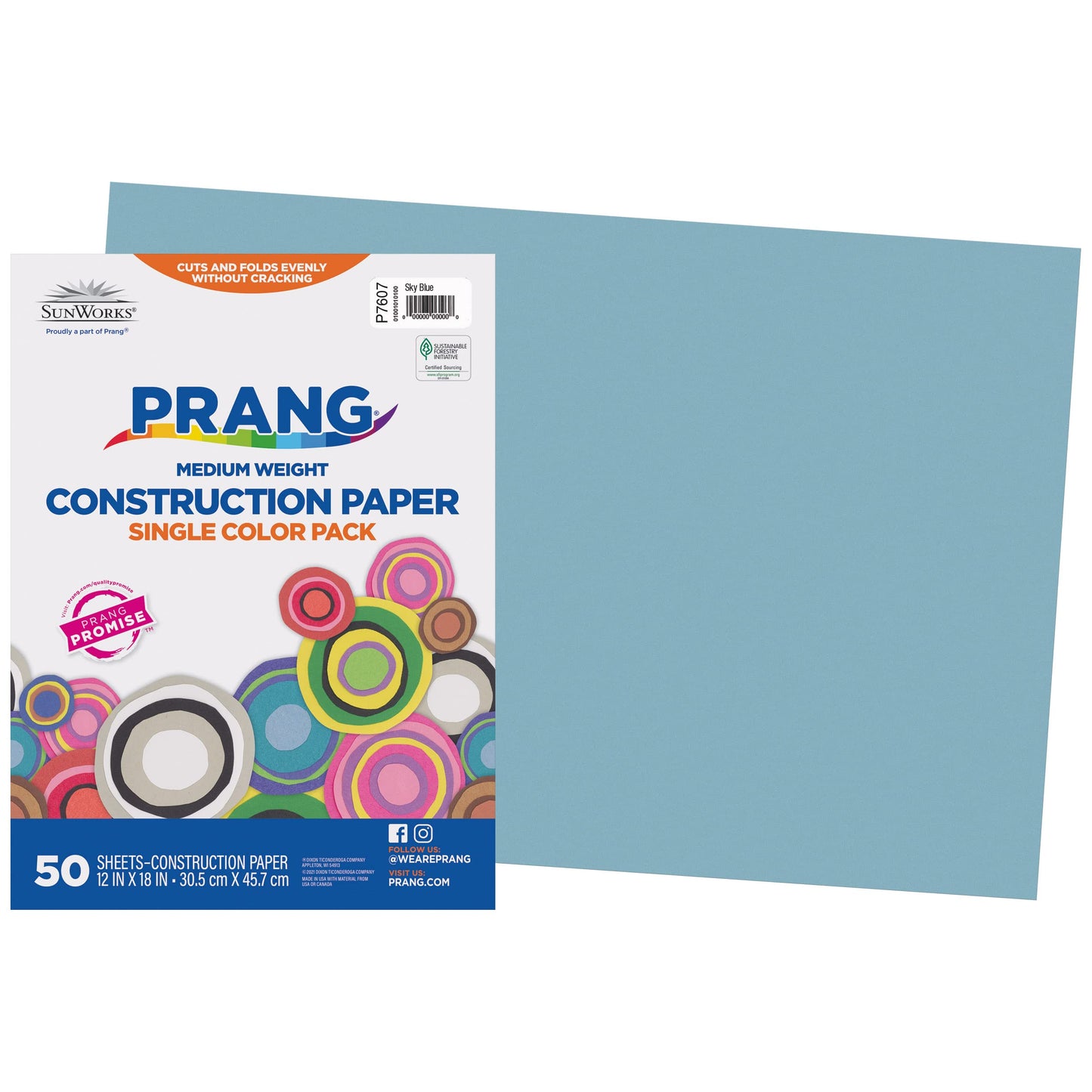 Prang (Formerly SunWorks) Construction Paper, Sky Blue, 12" x 18", 50 Sheets