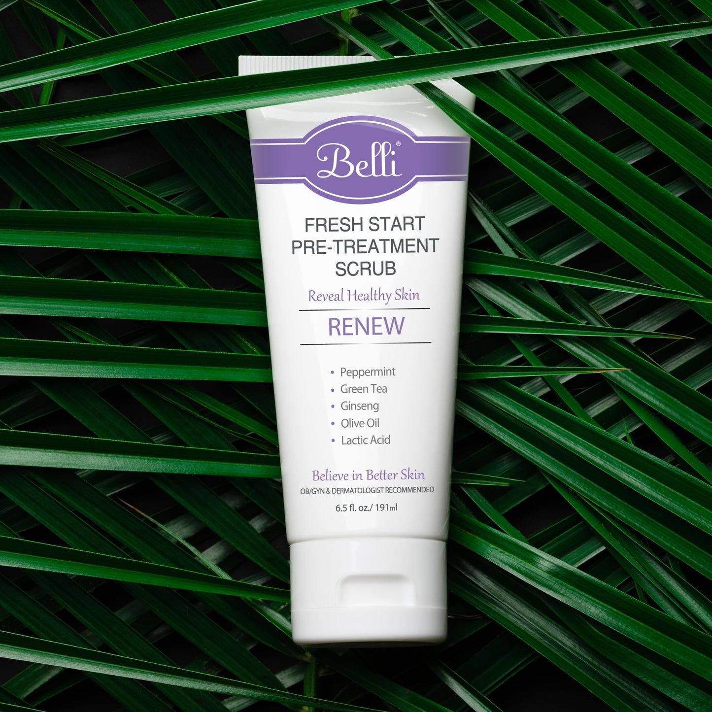 Belli Skincare Fresh Start Pre-Treatment Scrub, Face Cleanser & Facial Scrub for All Skin Types, Detoxifies Skin, Dermatologist Recommended, 6.5 Oz