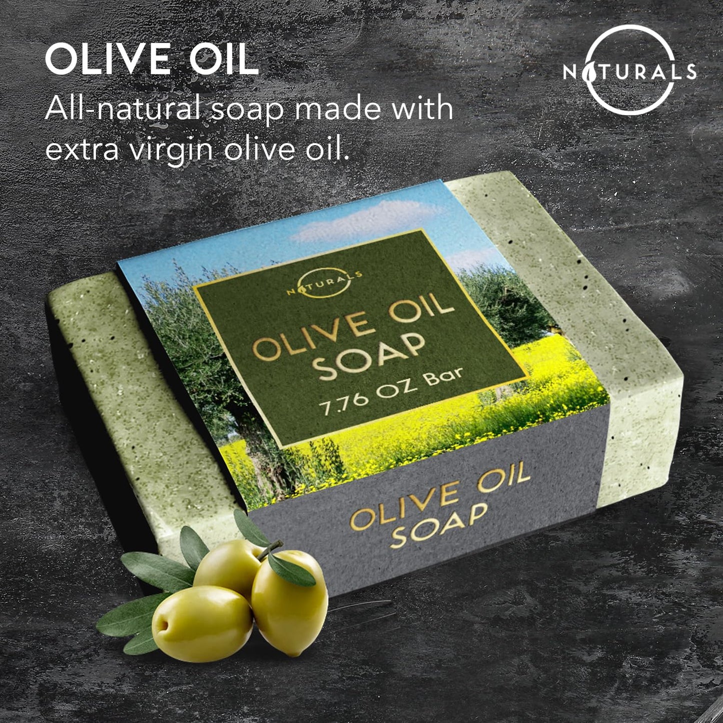 O Naturals Men's Soap with Olive Oil - Deep Cleansing, Soothing, Triple Milled, Organic, No Harmful Ingredients