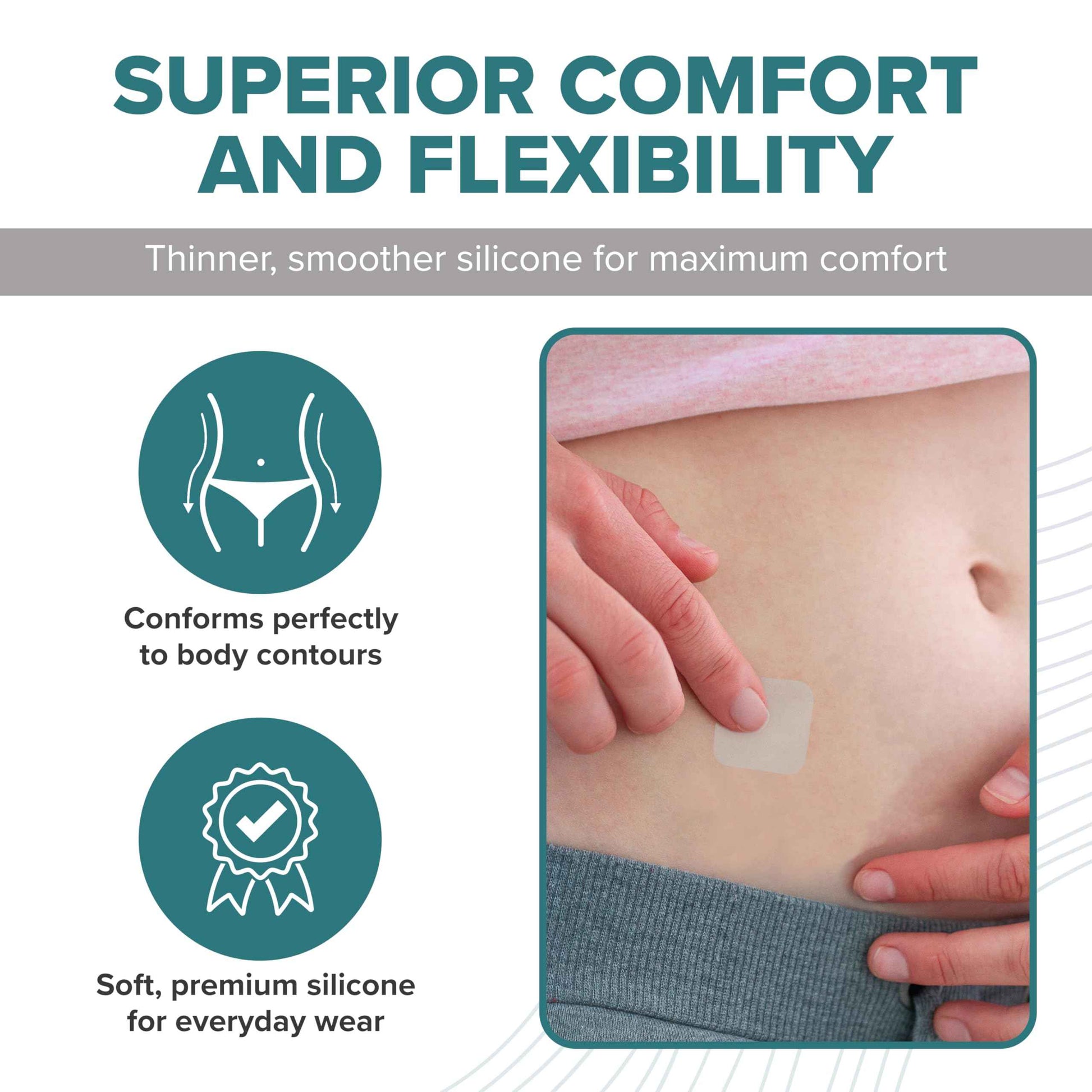 Epi-Derm Epi-Tab Squares Silicone Scar Sheets – Professional-Grade, Washable & Reusable Silicone Patches for Small Hypertrophic & Keloid Scars from Trauma, Liposuction & More - Clear, 6-Pack