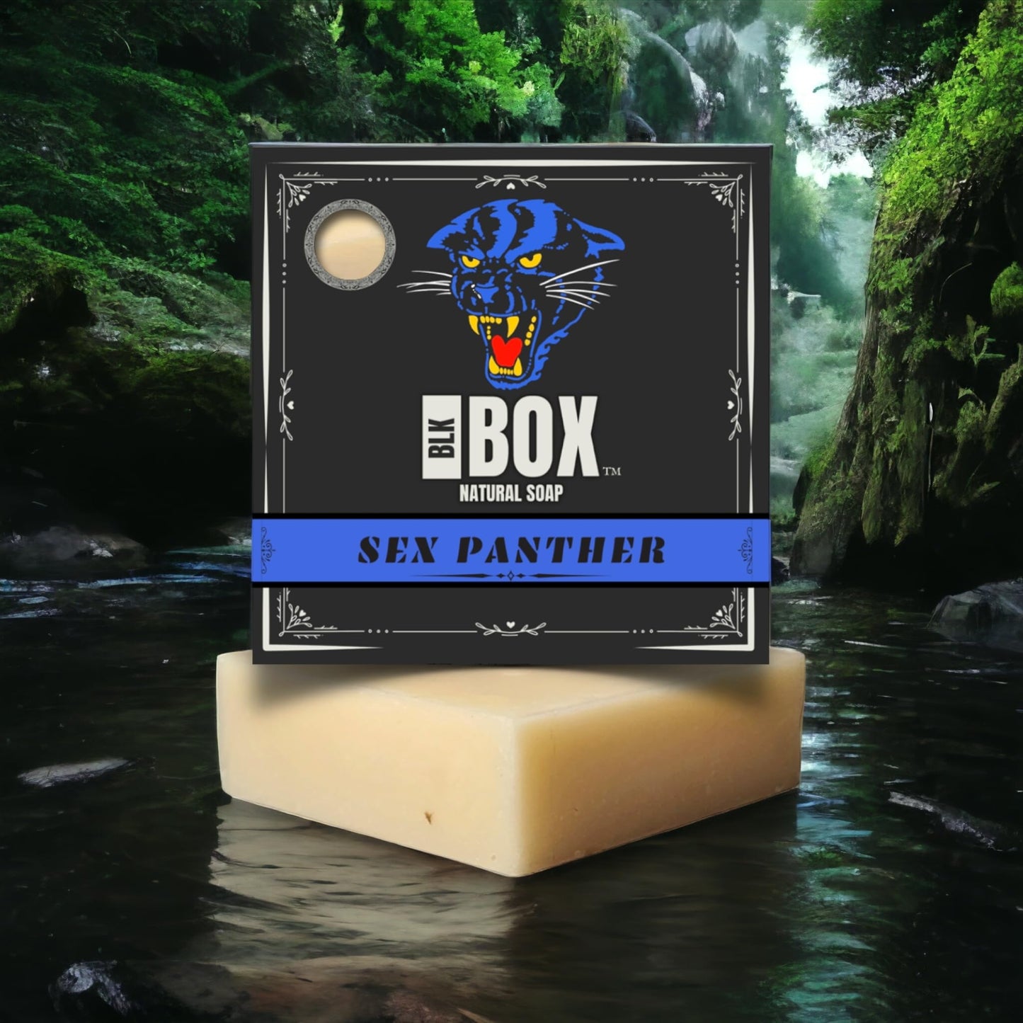 Black Box Limited USA MADE Men's Natural 5oz Bar Soap, Moisturizing Body Wash Made from Natural Oils - Handmade Cold Process No Harsh Chemicals Black Raspberry (Sex Panther)