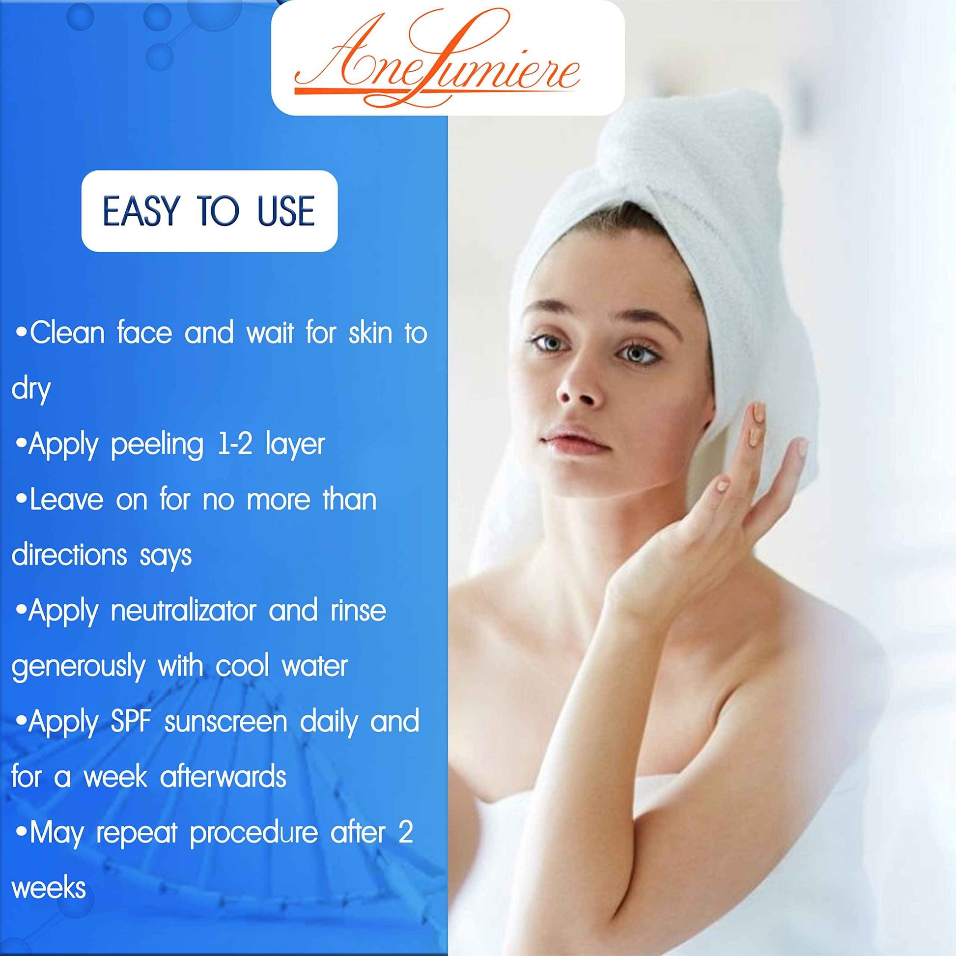 Ane Lumiere Anti Acne Chemical Peel Kit Acid Peeling For Face 1.69oz BHA Acne Treatment for face skin peel