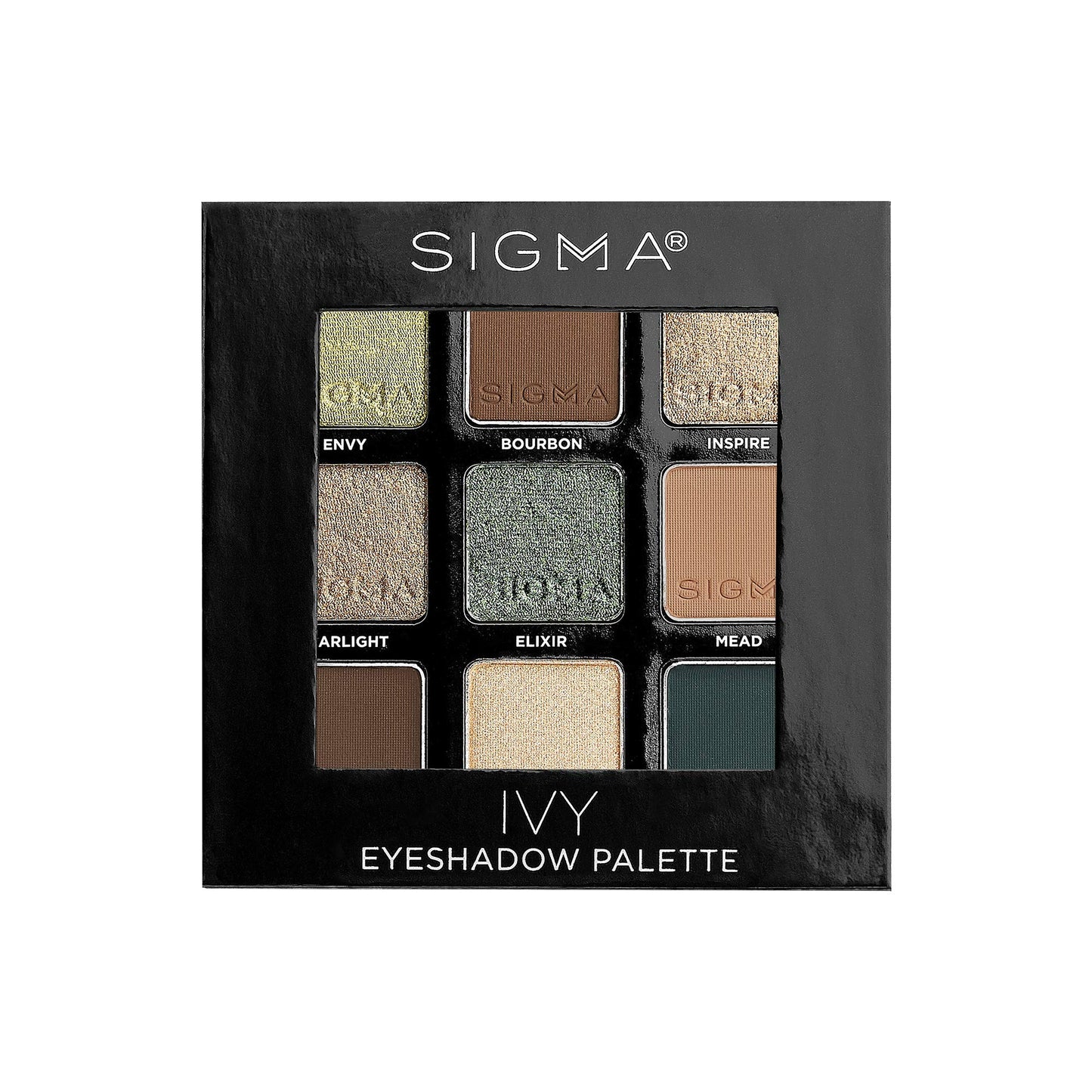 Sigma Beauty On-the-Go Eyeshadow Palette - Ivy - 9 Bold Eyeshadow Shades in Matte, Shimmer and Metalic Finishes - Highly Pigmented Vegan Eye Makeup Palette - Clean Beauty Products