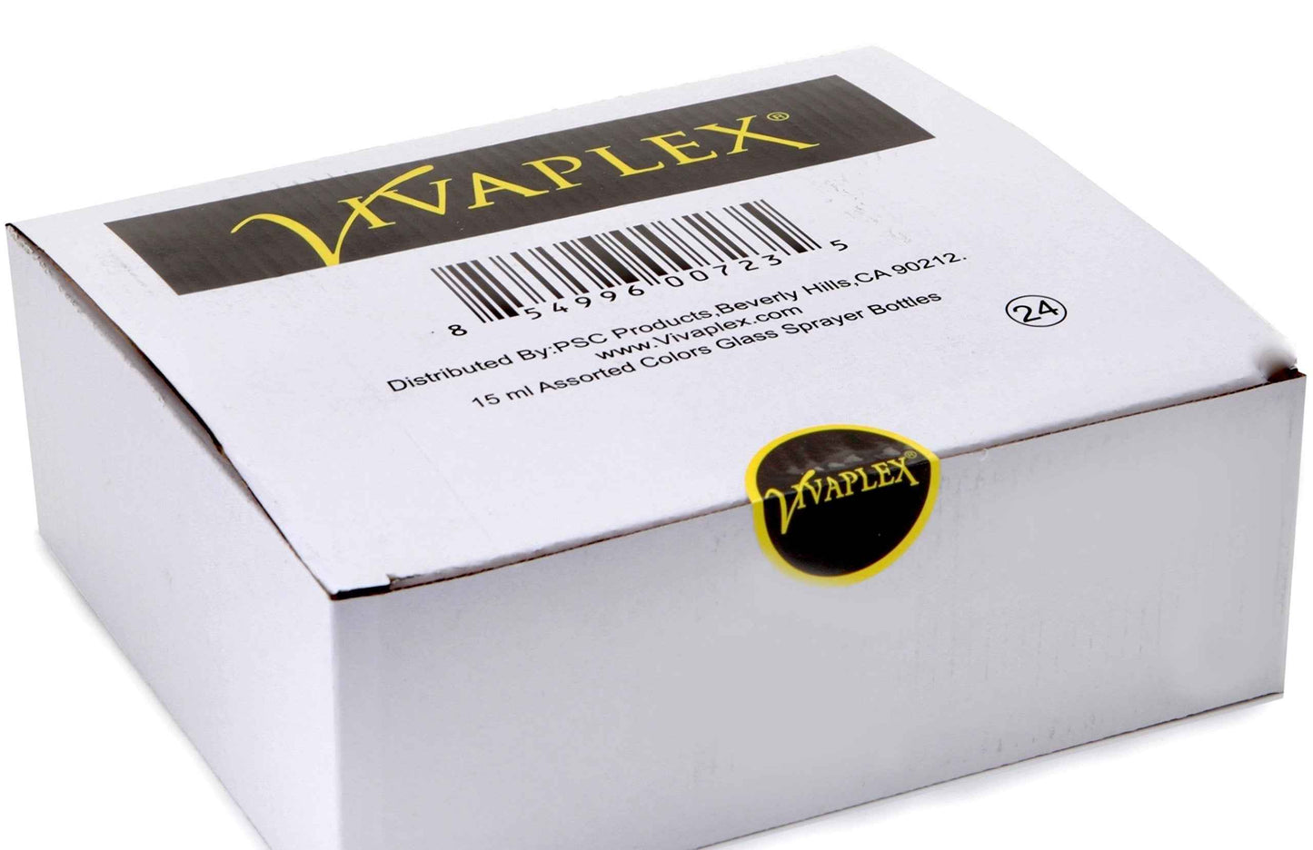 Vivaplex, 24, Assorted Colors, 15 ml (1/2 oz) Glass Bottles, with Black Fine Mist Sprayer's