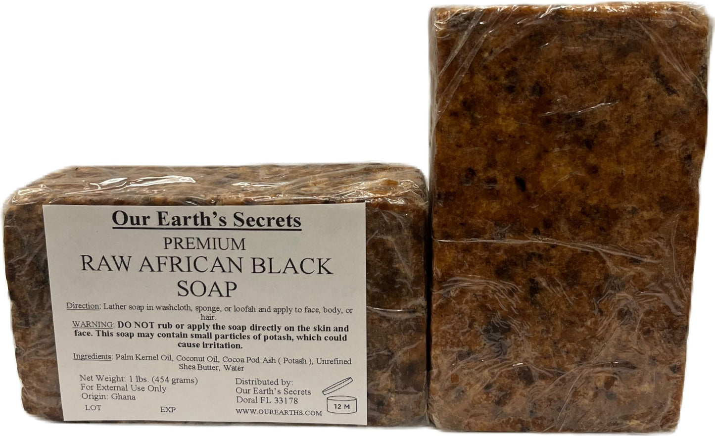 Our Earth's Secrets Premium Natural Raw African Black Soap, 3 Pound