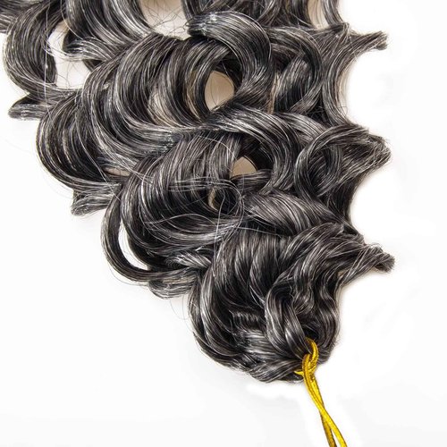 8 Packs Curly Crochet Hair GoGo Curl Crochet hair for Black Women Deep Wave Braiding hair,Synthetic Bohemian Crochet Braid Water Wave Crochet hair Extensions(Tgrey, 18inch)