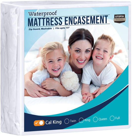 Utopia Bedding Zippered Mattress Encasement California King - 100% Waterproof and Bed Bug Proof Mattress Protector - Absorbent, Six-Sided Mattress Cover