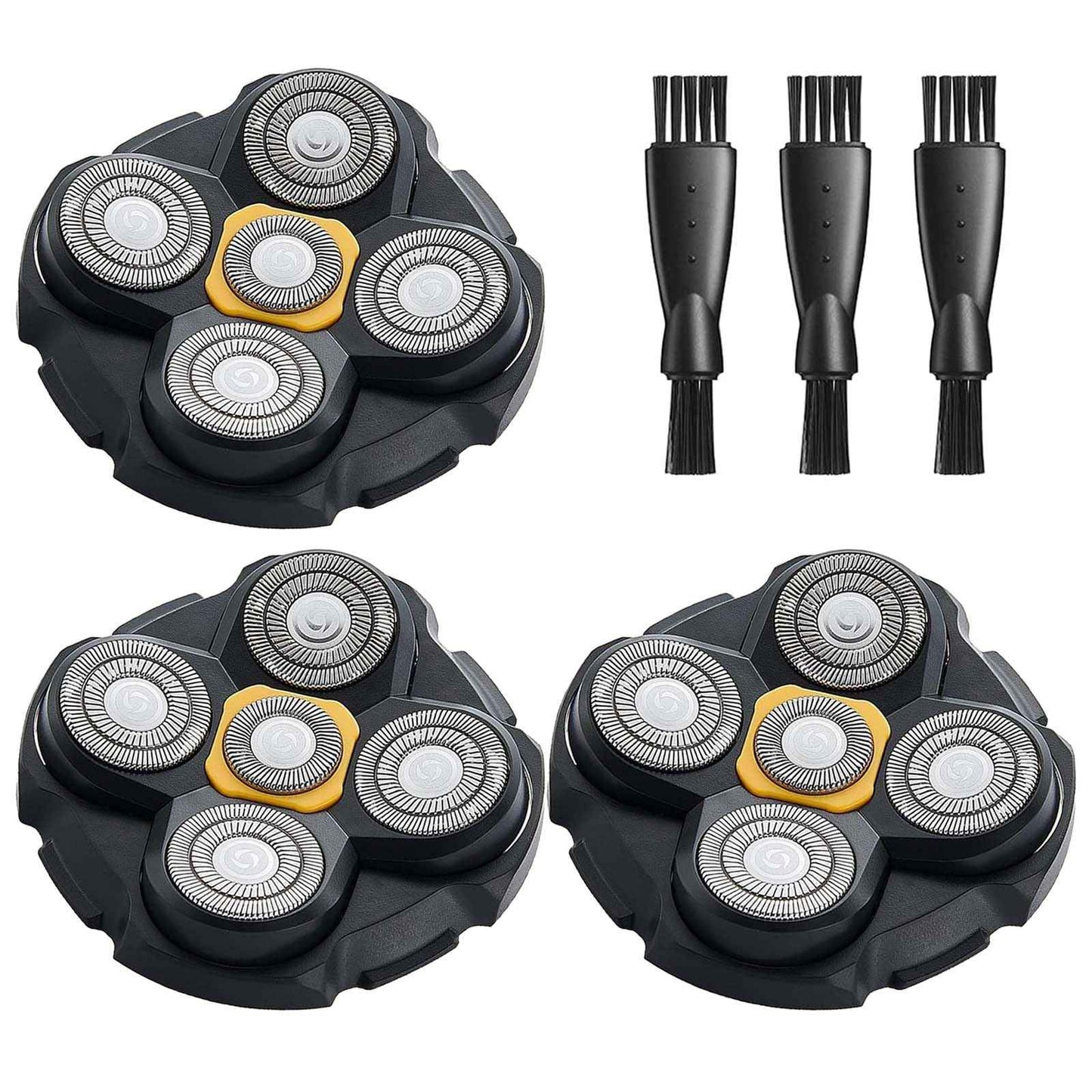 Microtouch Replacement Heads for Microtouch Titanium Head Shaver, 3PCS MTTTBHS Head Shaver Blades, 3 Cleaning Brush