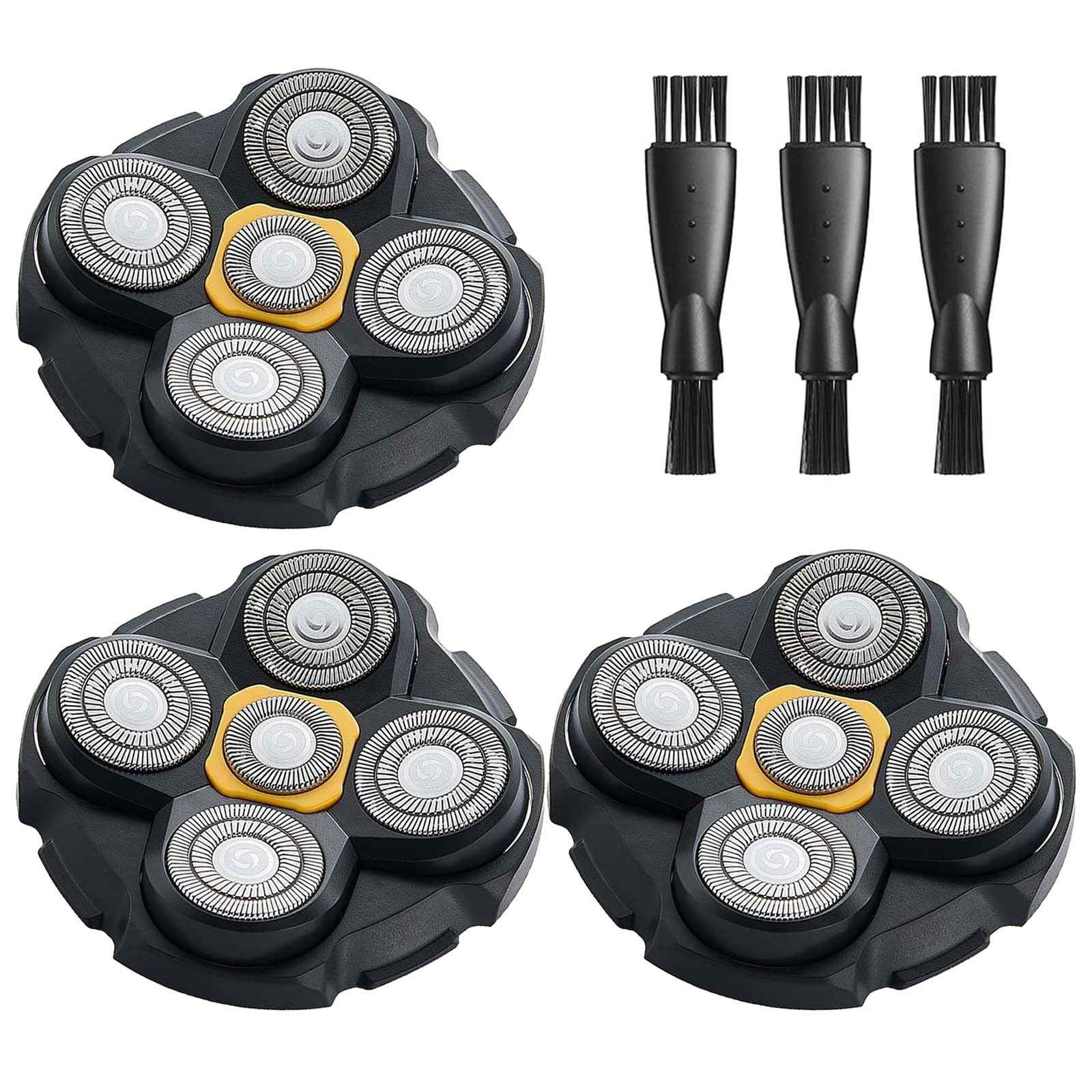Microtouch Replacement Heads for Microtouch Titanium Head Shaver, 3PCS MTTTBHS Head Shaver Blades, 3 Cleaning Brush