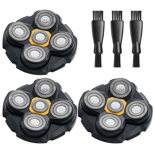 Microtouch Replacement Heads for Microtouch Titanium Head Shaver, 3PCS MTTTBHS Head Shaver Blades, 3 Cleaning Brush
