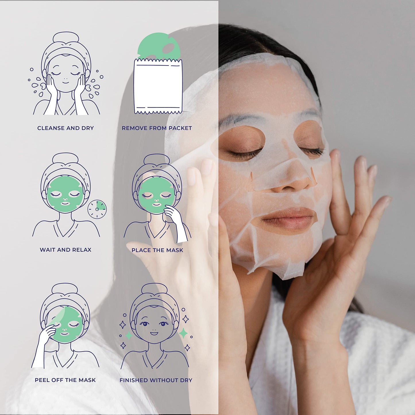 Original Derma Beauty Collagen Face Masks 24 PK Age-Defying Retinol Face Mask Skin Care Sheet Masks Set for Beauty & Personal Care Korean Face Mask