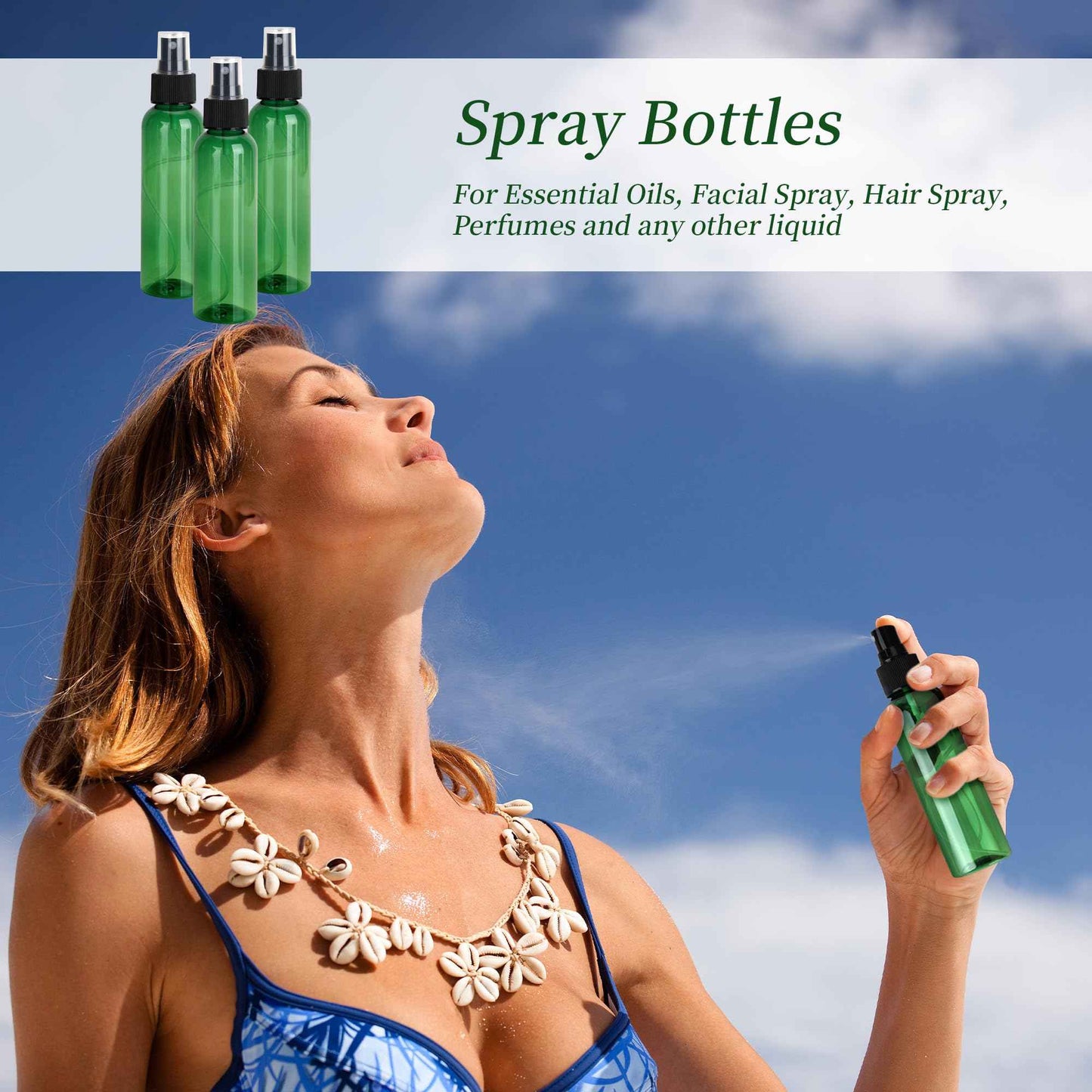 YEUIKERR 36 Pack Green Fine Mist Small Spray Bottles 2 oz/60 ml Plastic Spray Bottles Refillable Empty Mini Travel Sprayer Bottle Bulk for Essential Oils