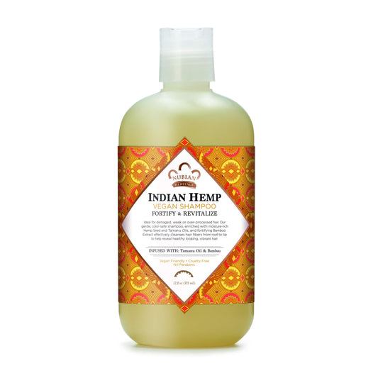 Nubian Heritage Shampoo for Weak Hair, Indian Hemp Helps Strengthen and Nourish Hair, 12 Oz