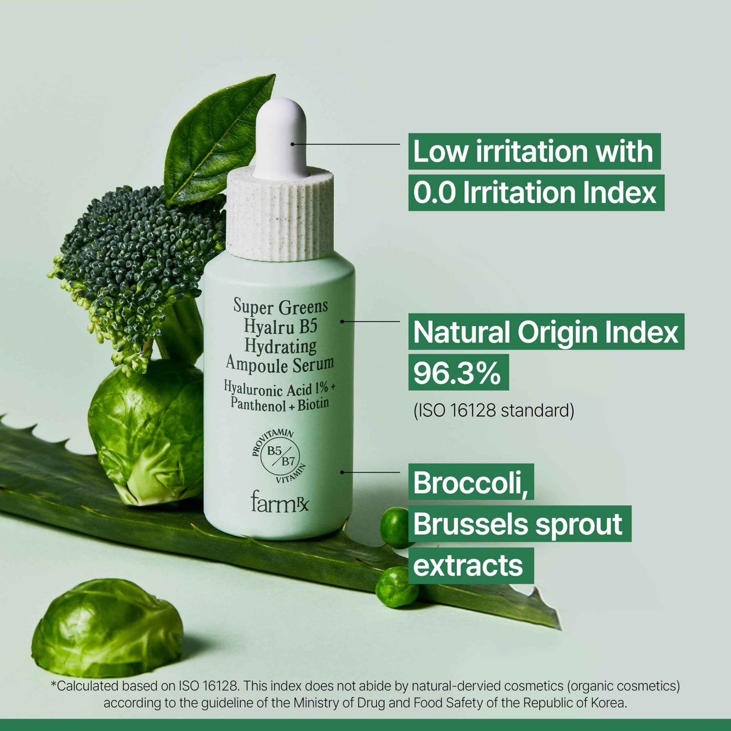 Farm Rx Super Greens Hyalru B5 Hydrating Ampoule Serum (latest version) - Korean Skin Care, Lightweight, All-Day Hydration. Hyaluronic Acid, Panthenol, Vegan (1fl oz)