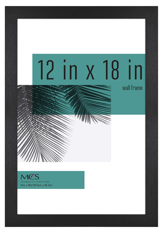 MCS Studio Gallery 12x18 Picture Frame Black Woodgrain, Rectangle Photo Frame for Photos, Posters & Art Prints (1-Pack)