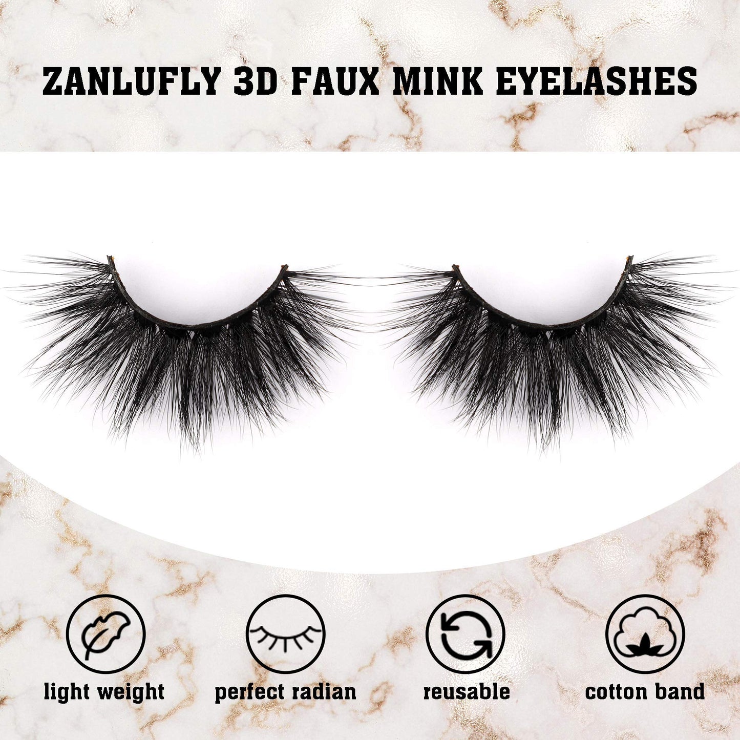 6D Mink Lashes Eyelashes Fluffy Dramatic Wispy Lashes Mink zanlufly 22MM Long False Eyelashes Luxury Crossed Soft Volume Reusable 10 Pairs Lashes Pack