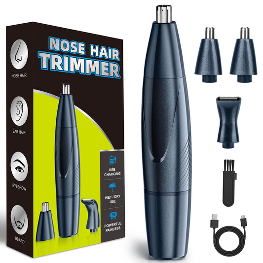 Nose Hair Trimmer for Men, Painless Rechargeable Multifunctional Nose Hair Clippers, Ear and Nose Hair Trimmer, Professional Facial Hair Trimmer with IPX7 Waterproof Dual Edge Blades, Wet and Dry Use