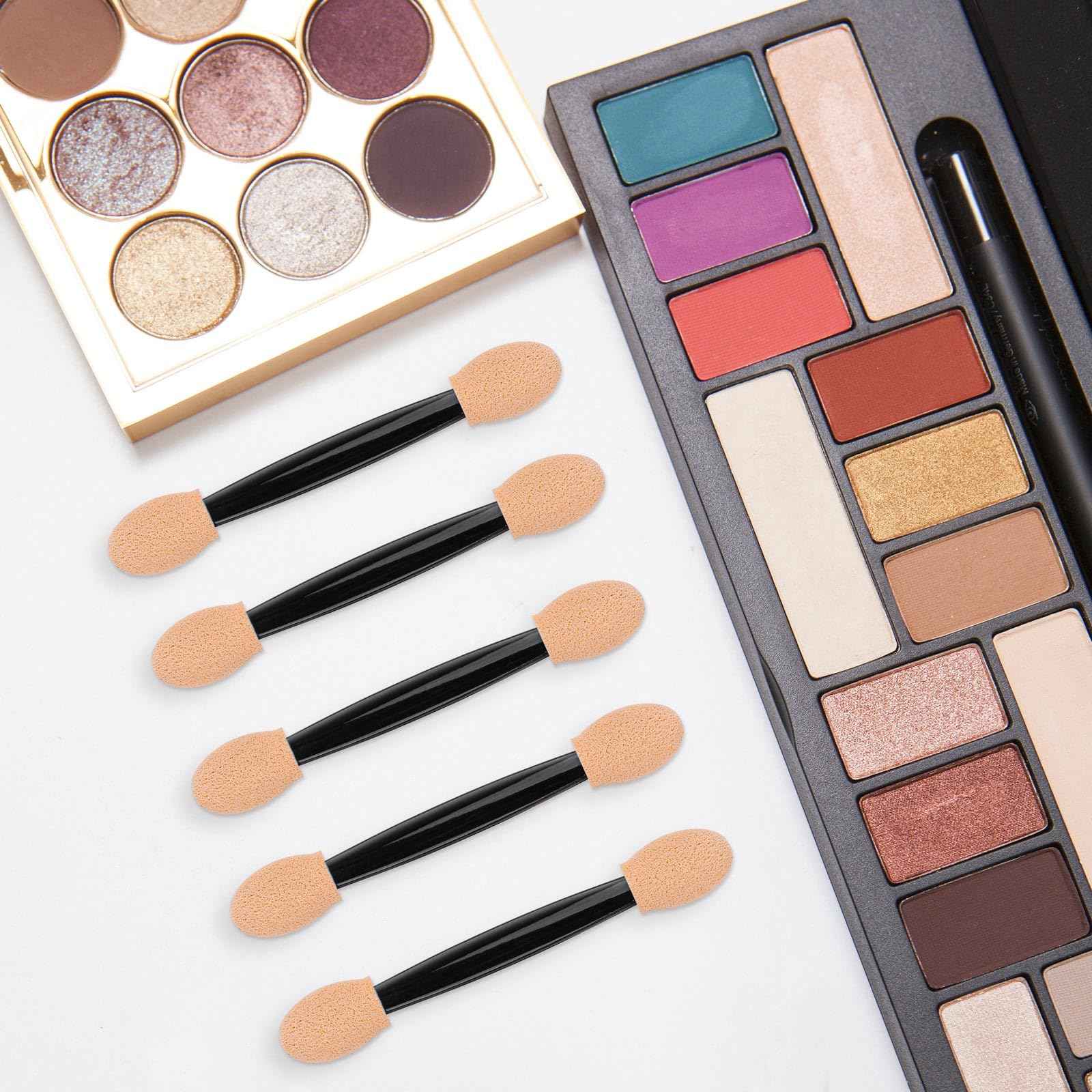 1000 Eye Shadow Applicator Disposable Foam Makeup Brush Sponge Tipped Oval Eyeshadow Applicators Dual Sides Black